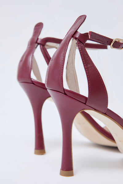 BURGUNDY LEATHER SANDALS