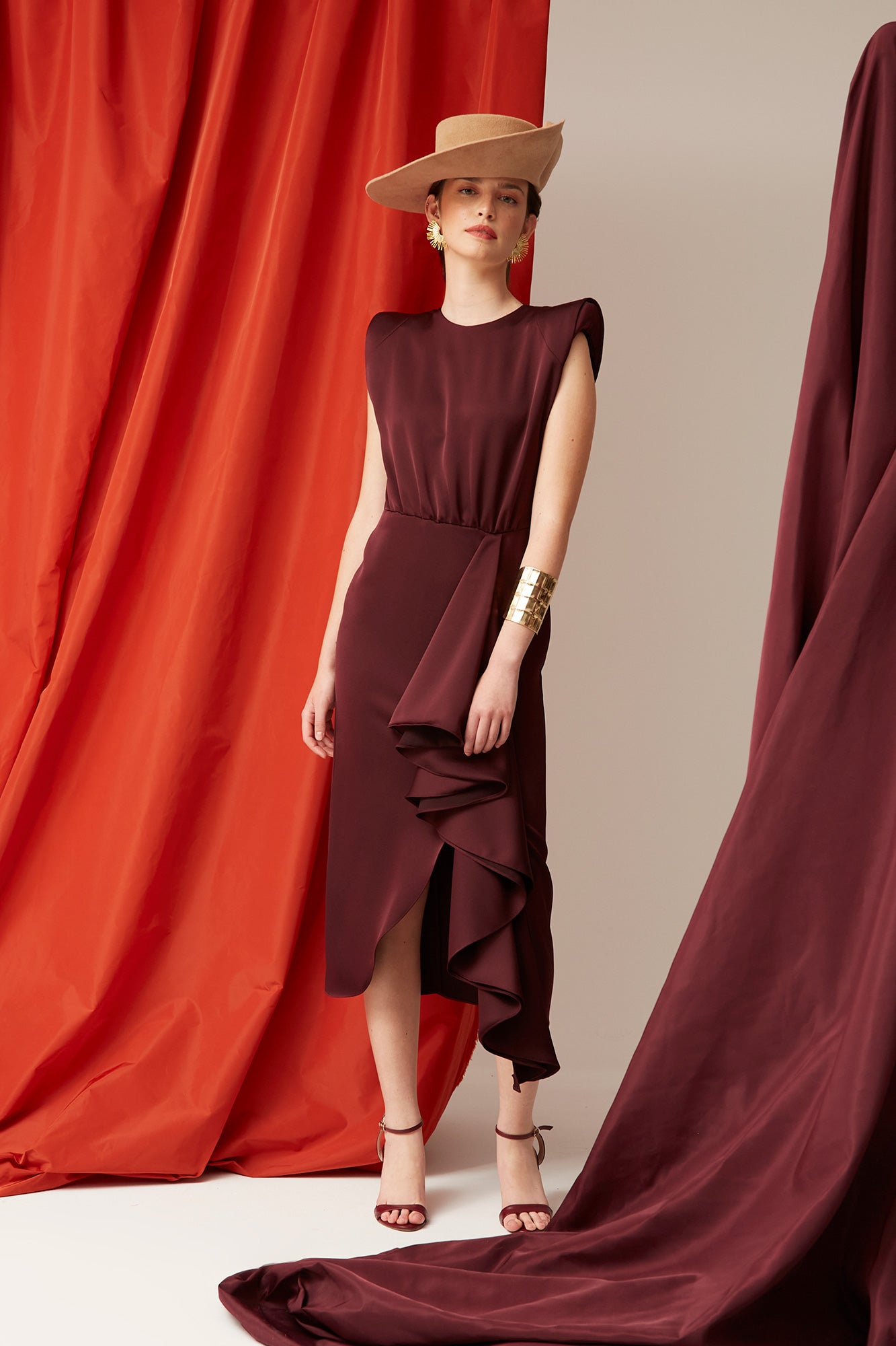 KARINA BURGUNDY DRESS