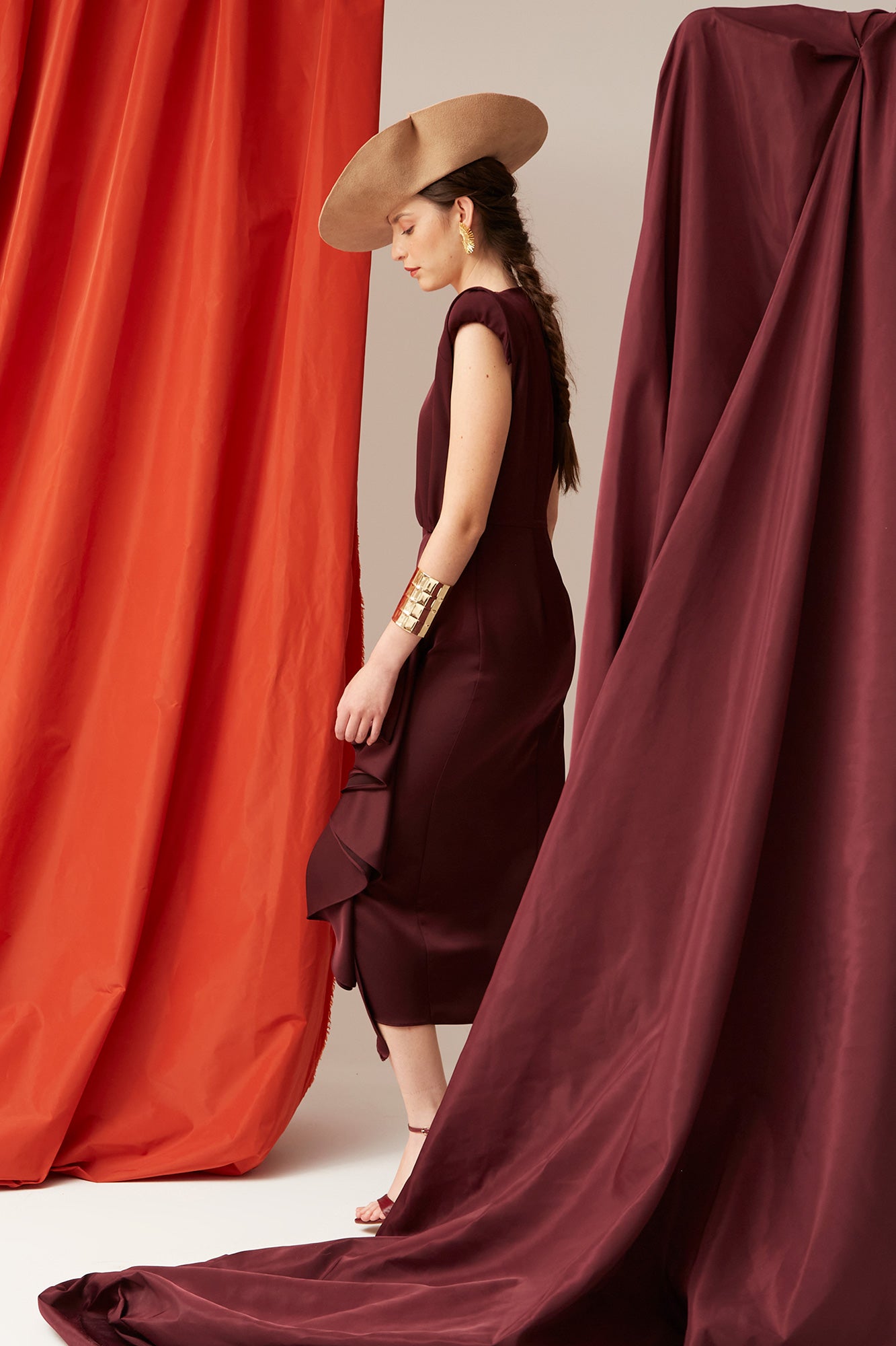 KARINA BURGUNDY DRESS