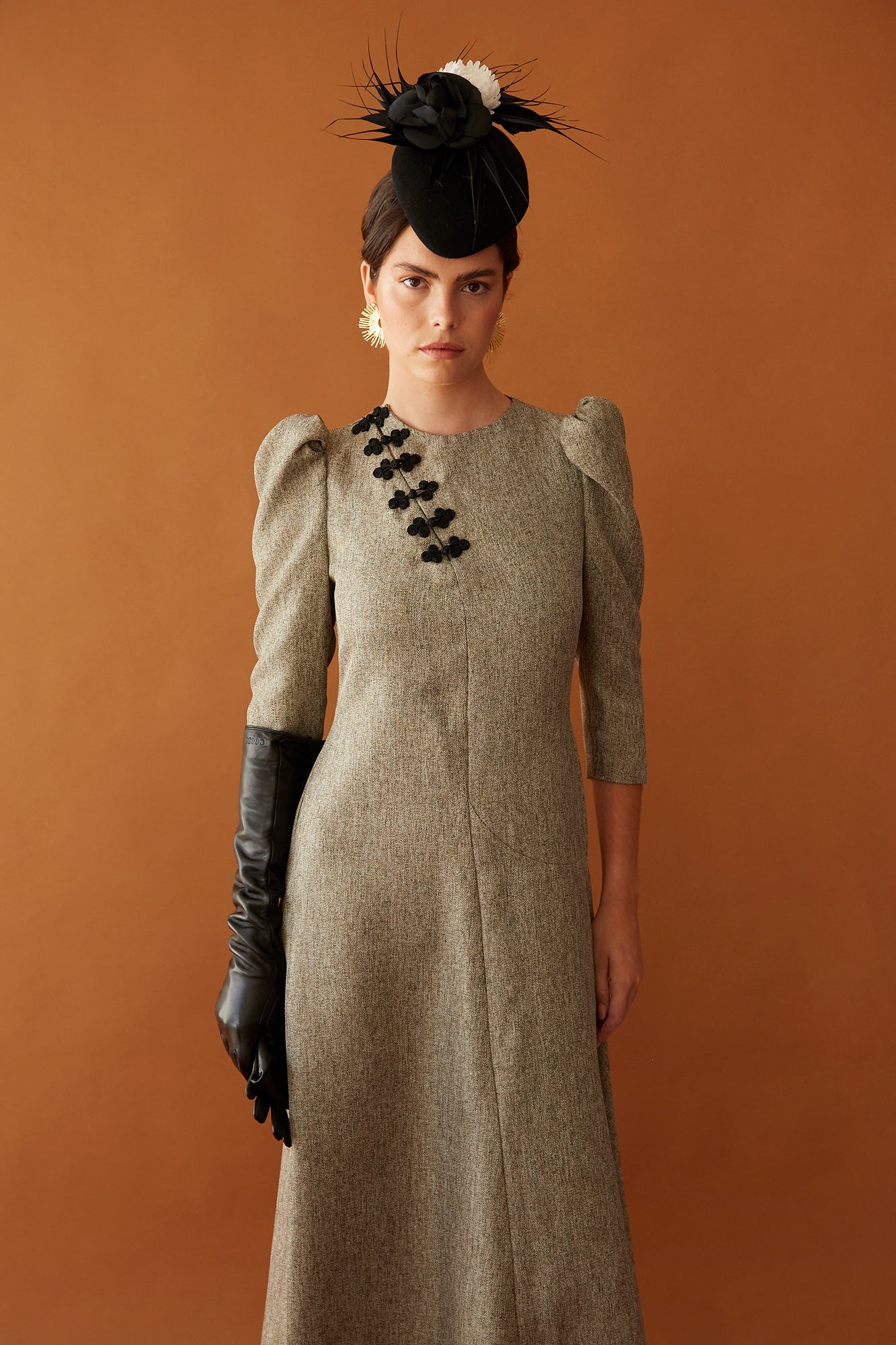 VESTIDO LONA CAQUI