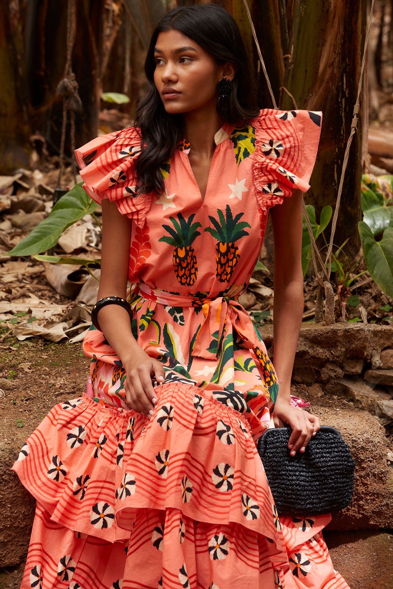 TROPICAL SALMON DRESS XL