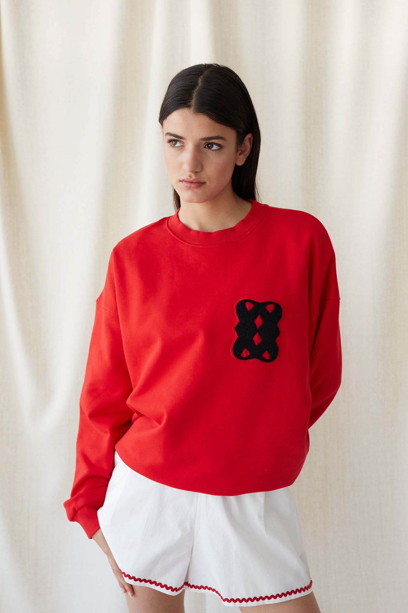 Sweat-shirt rouge Cassiopée