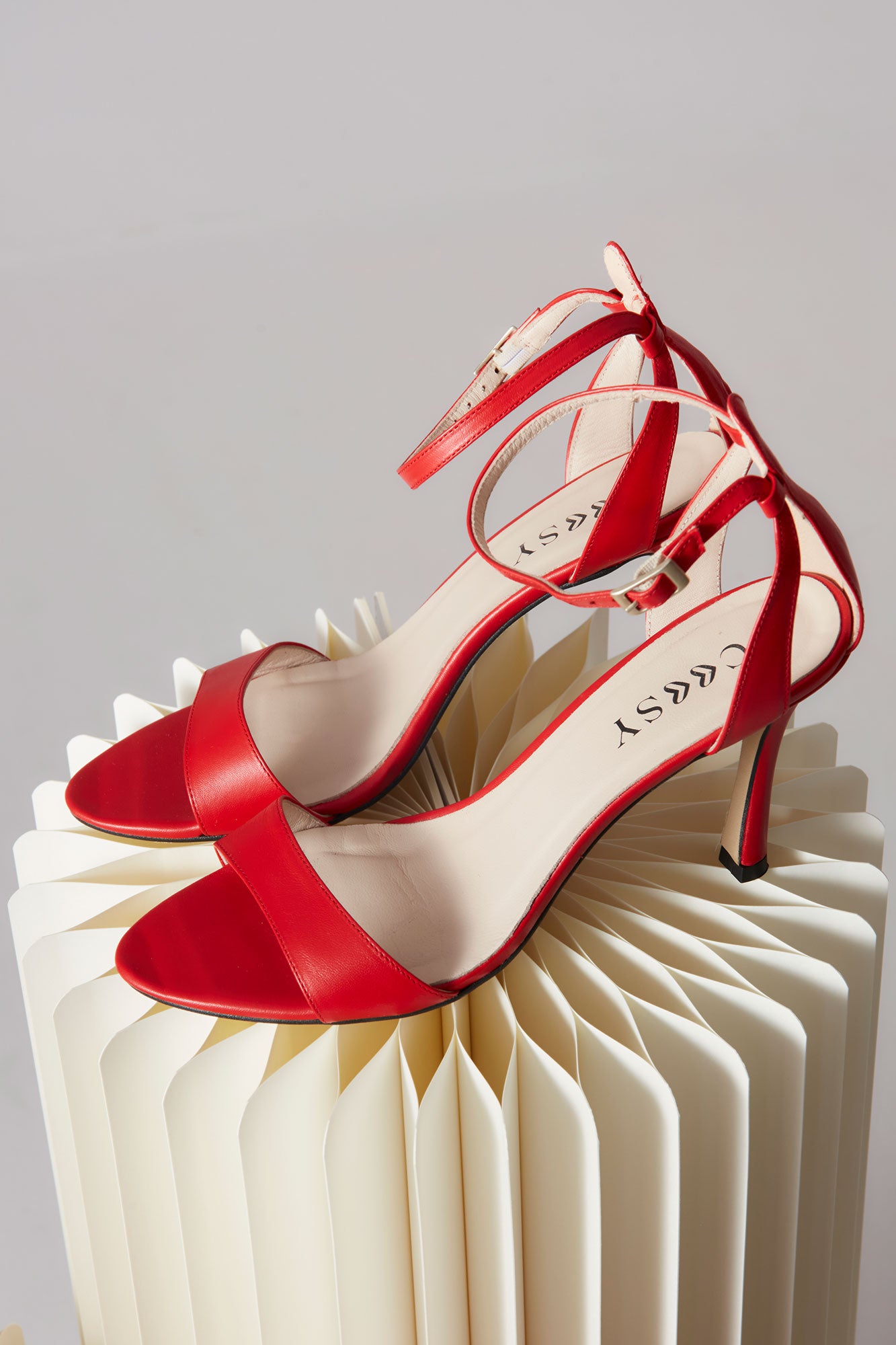 SANDALIAS PIEL ROJO