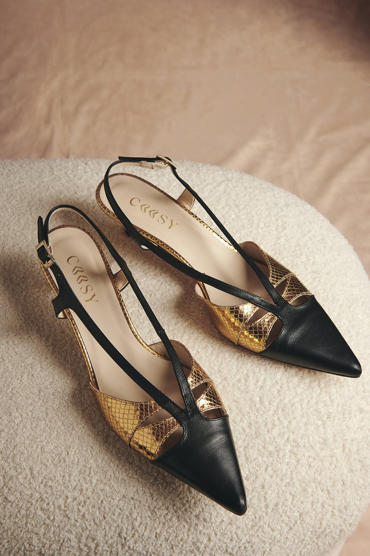 BLACK MINI HEEL SHOE