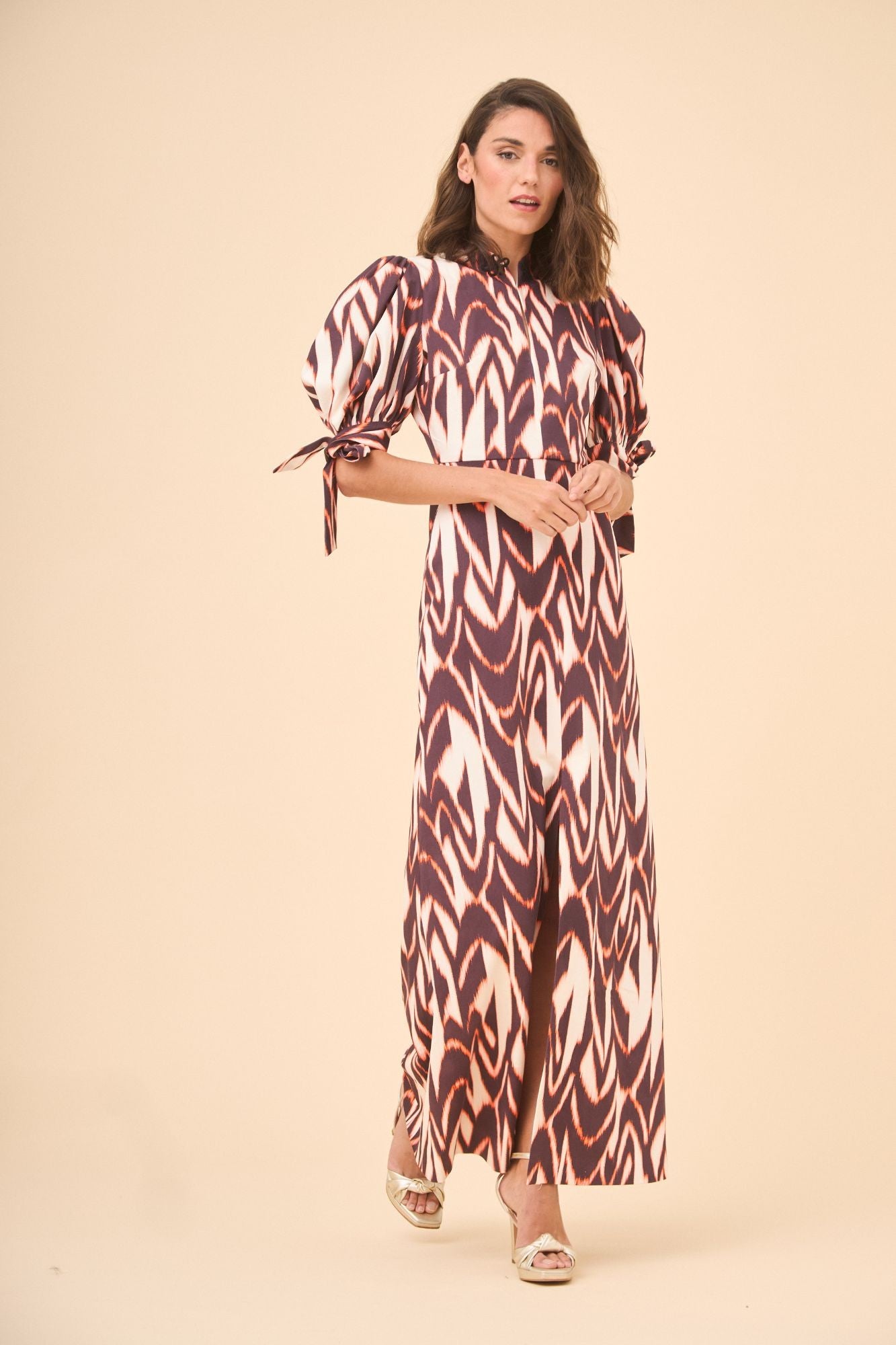 ORANGE/BEIGE HERVAS DRESS