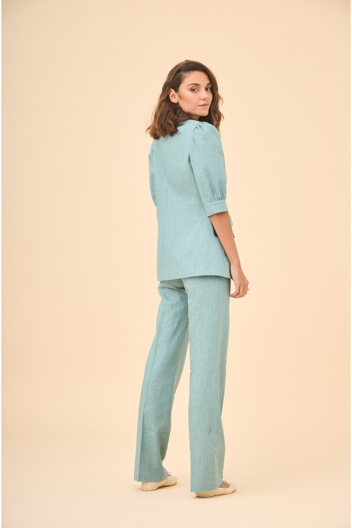 PANTALON MIRIAN VERDE/MORADO