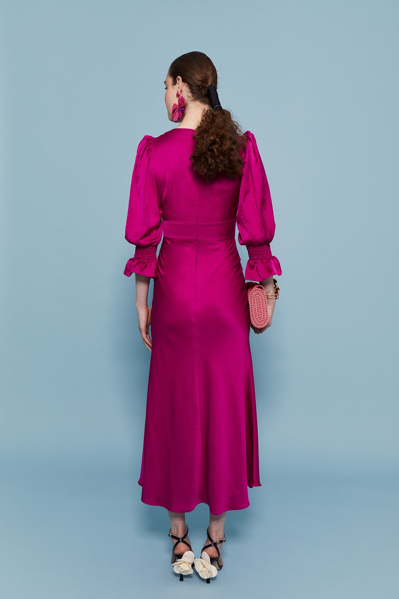 SANDRA MAGENTA DRESS