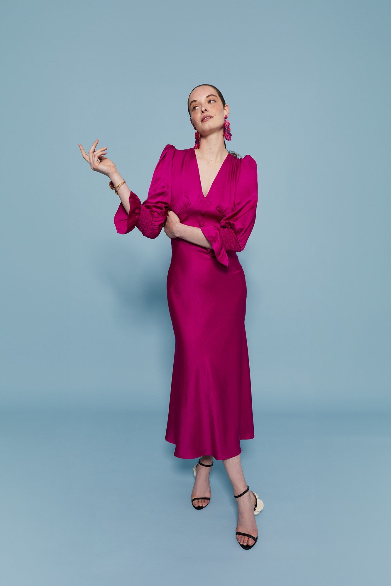 SANDRA MAGENTA DRESS