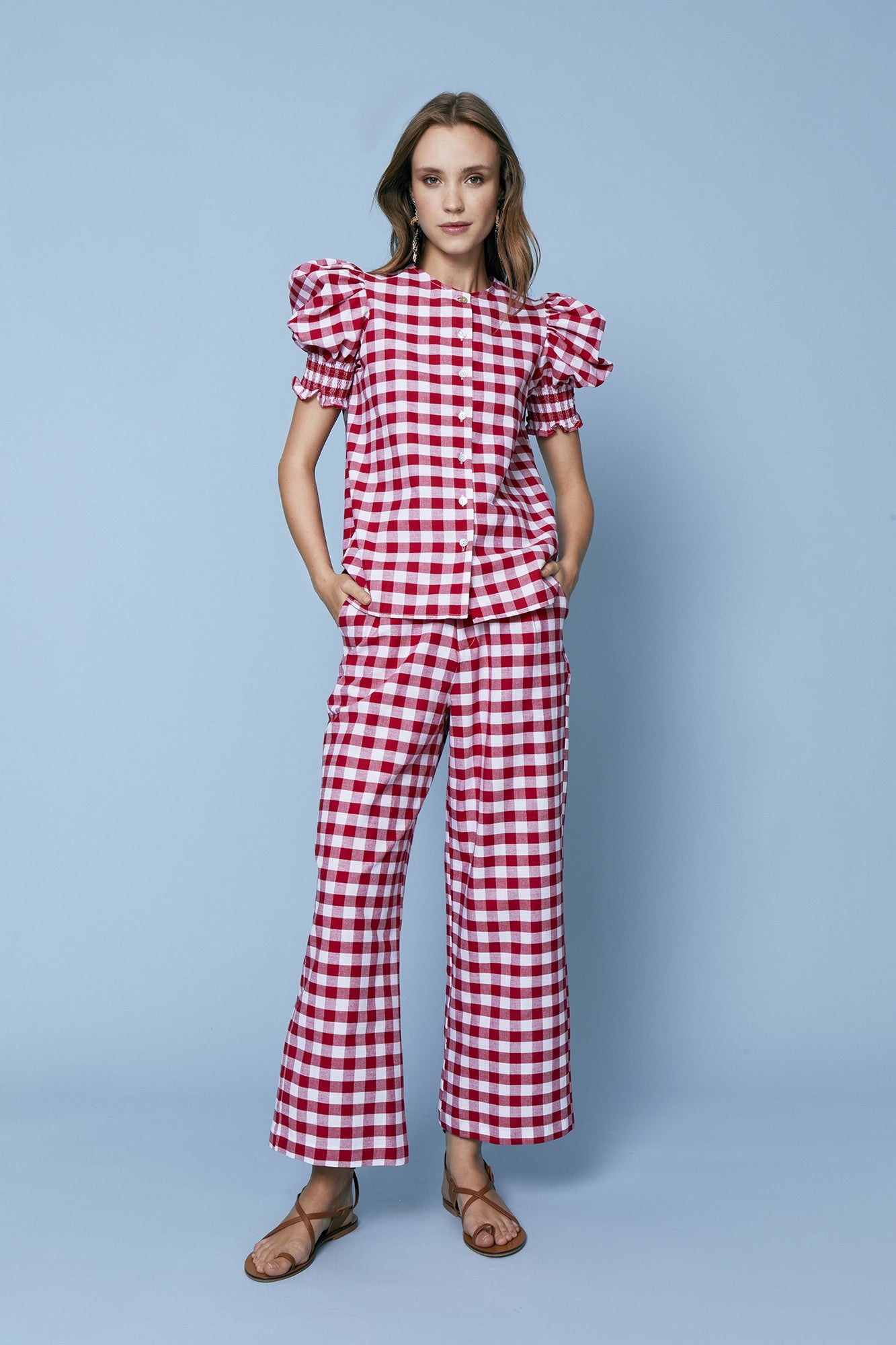 PANTALON LEANDRO ROJO CUADROS