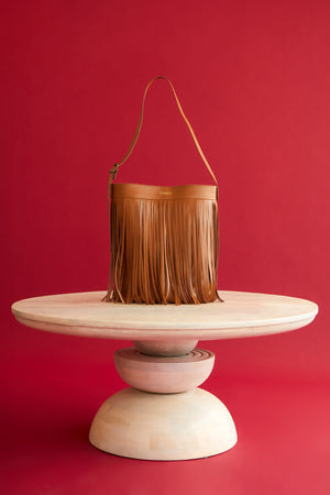 CAMEL FRINGE BAG