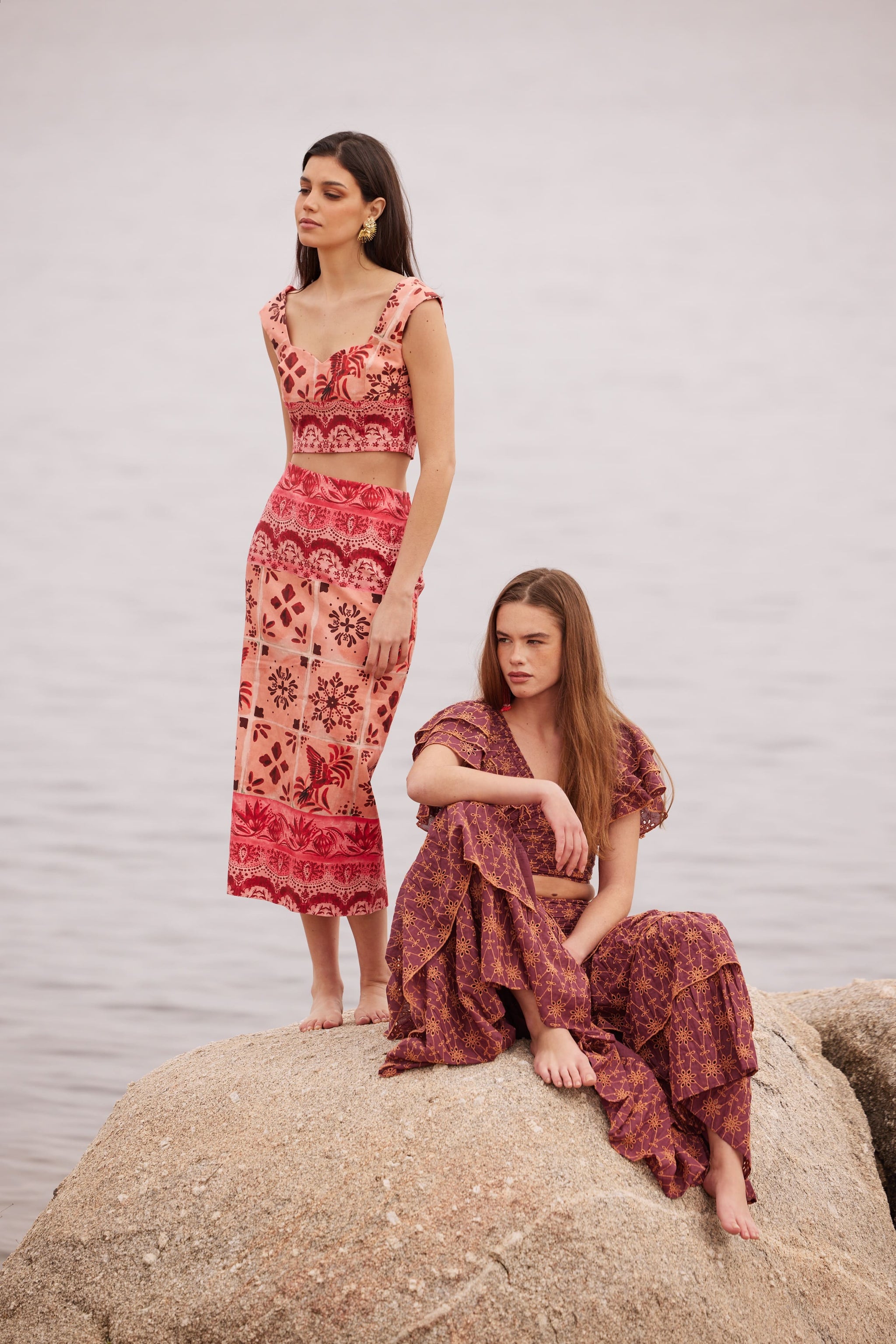 PINK DAMASK SKIRT