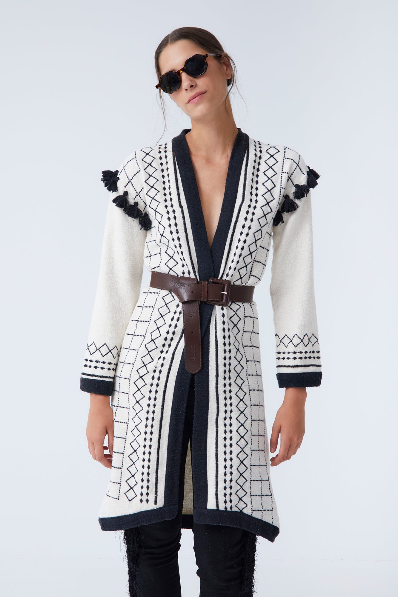 ABRIGO CLIMENTBEIGE Y NEGRO 