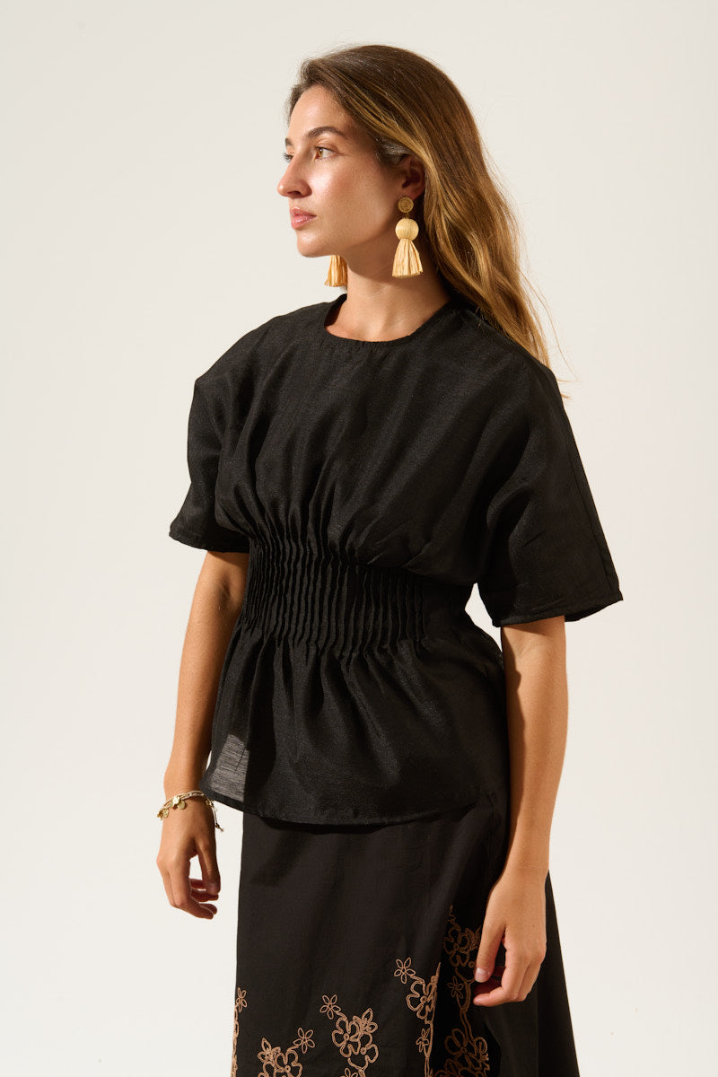 HARUMI BLACK BLOUSE