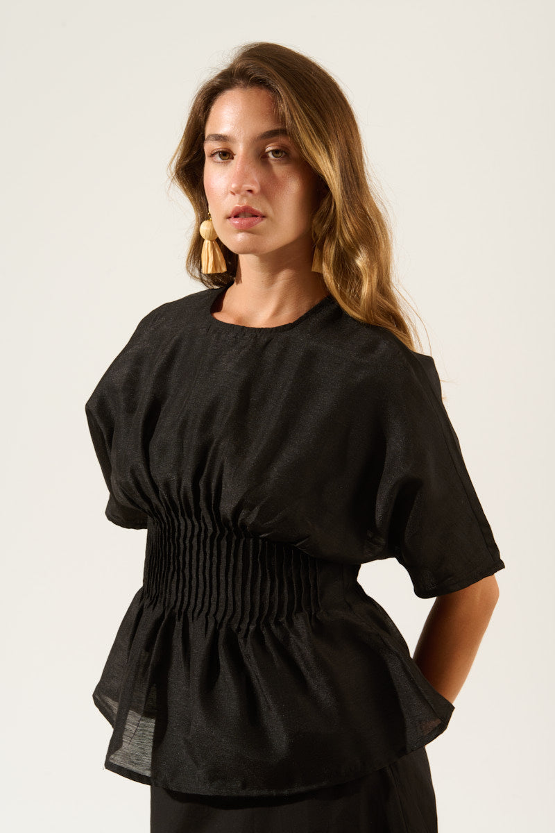 HARUMI BLACK BLOUSE