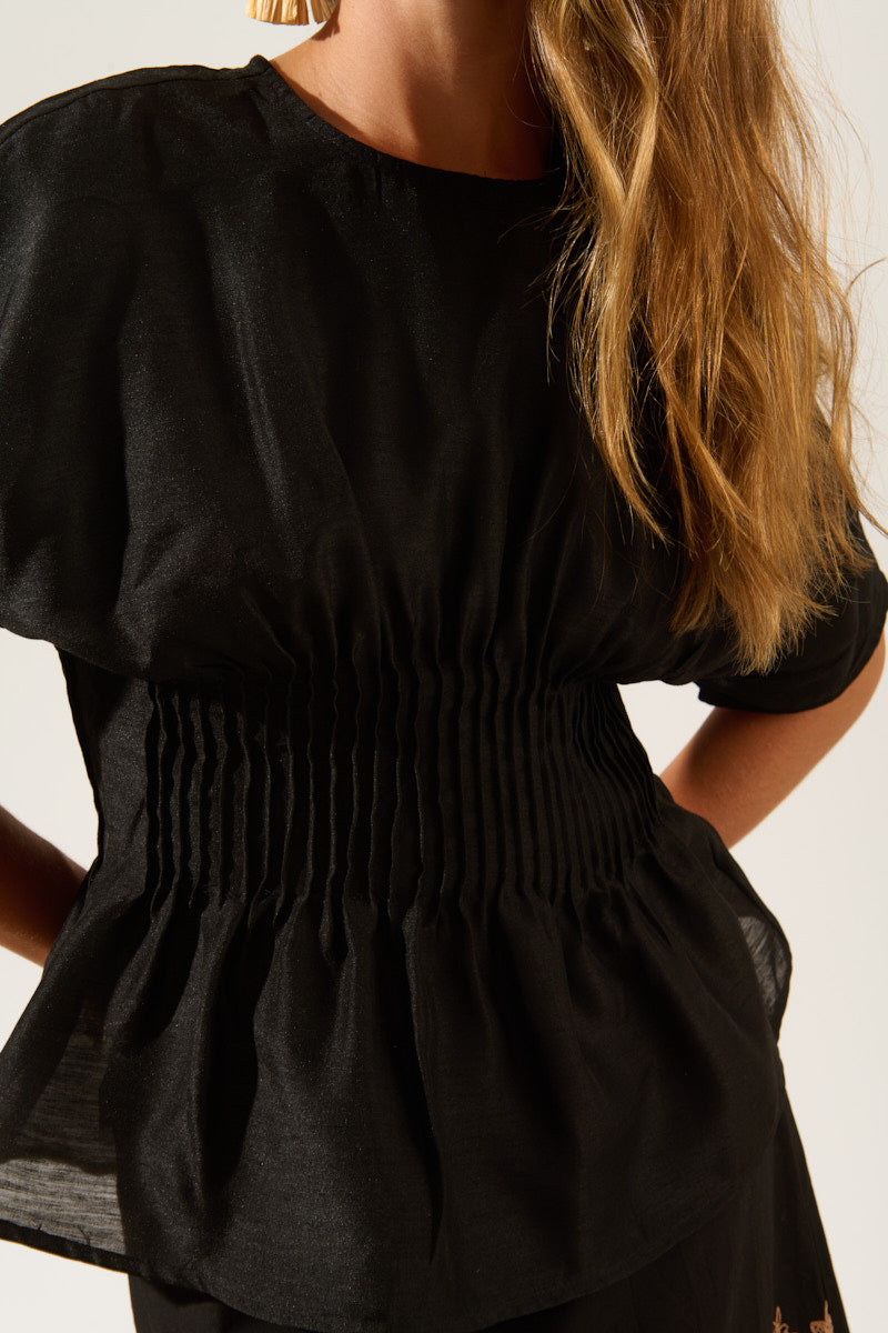 HARUMI BLACK BLOUSE