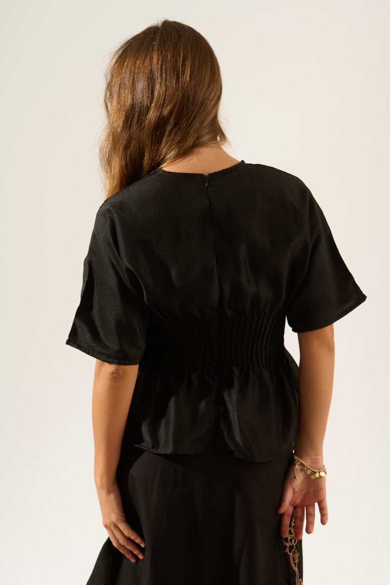 HARUMI BLACK BLOUSE