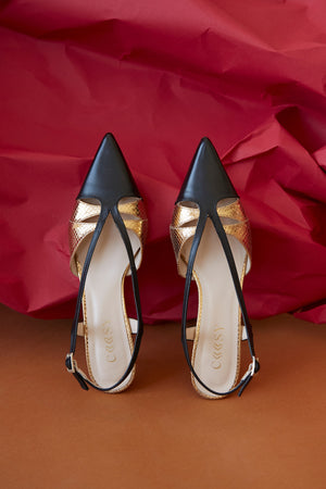 BLACK MINI HEEL SHOE