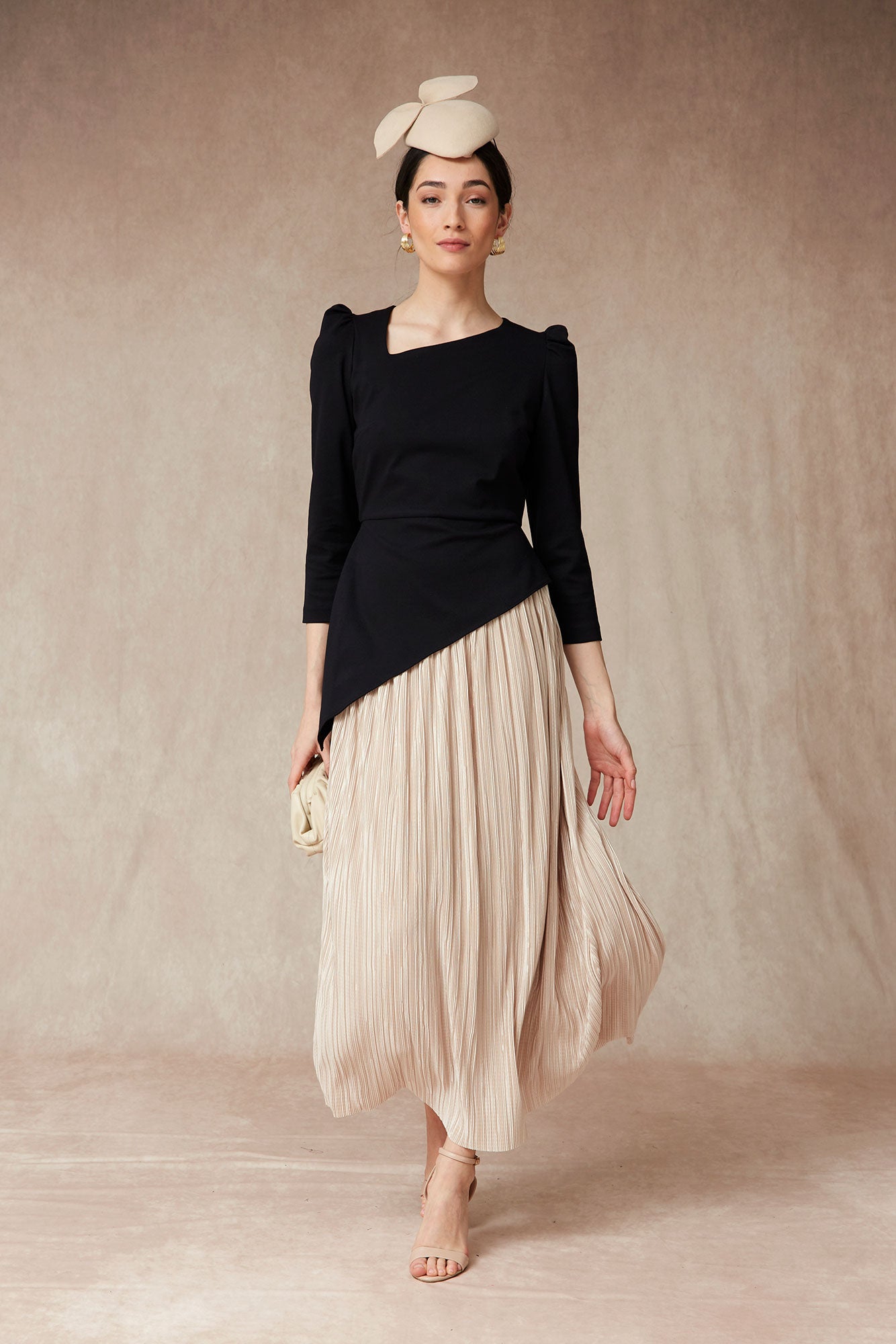 VESTIDO RAQUEL NEGRO/BEIGE