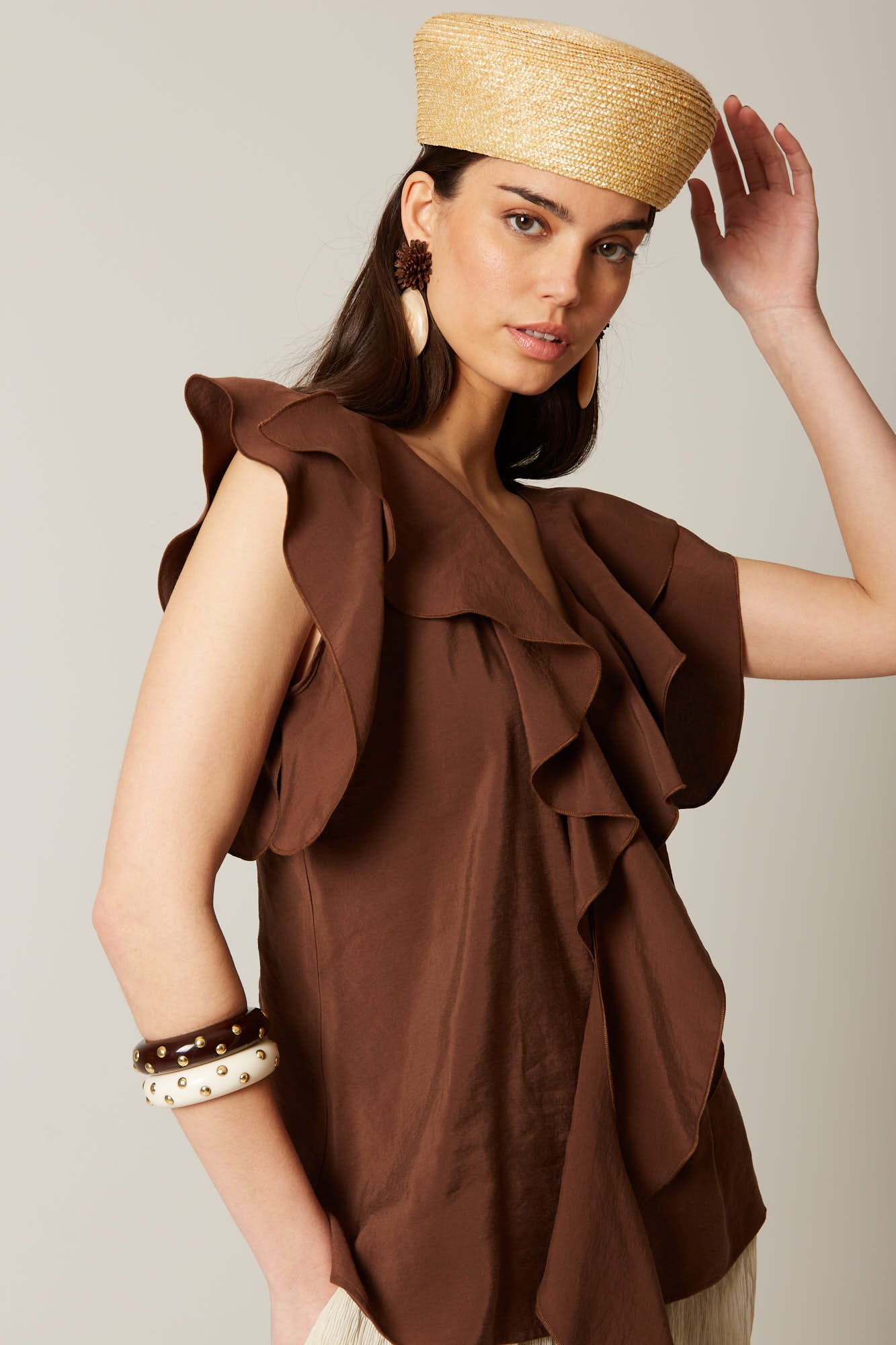 BLUSA SANTIAGO MARRON
