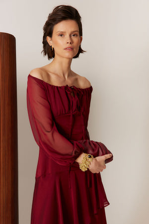 VESTIDO AINHOA BURDEOS