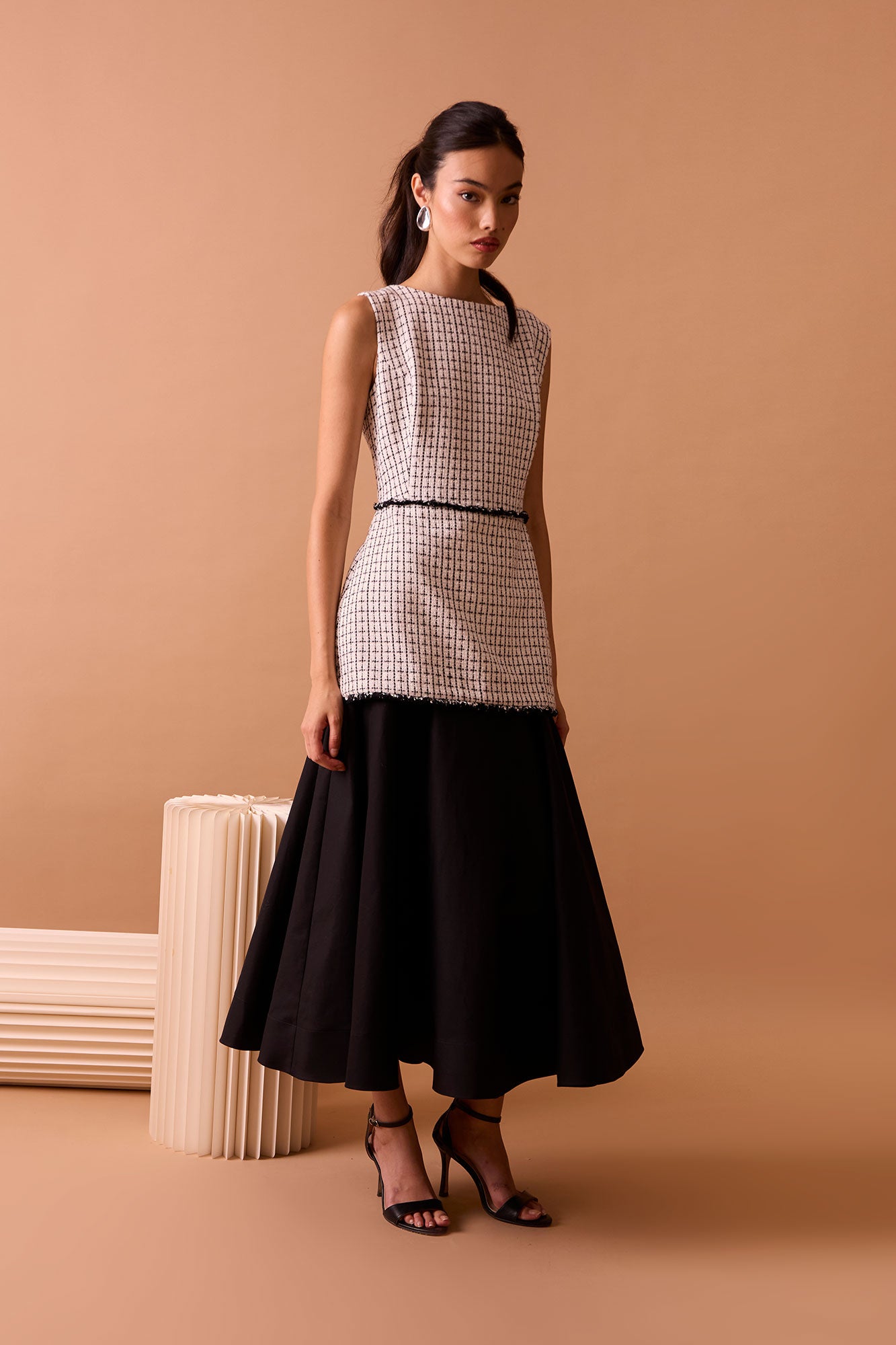 VESTIDO NENÚFAR BLANCO/NEGRO