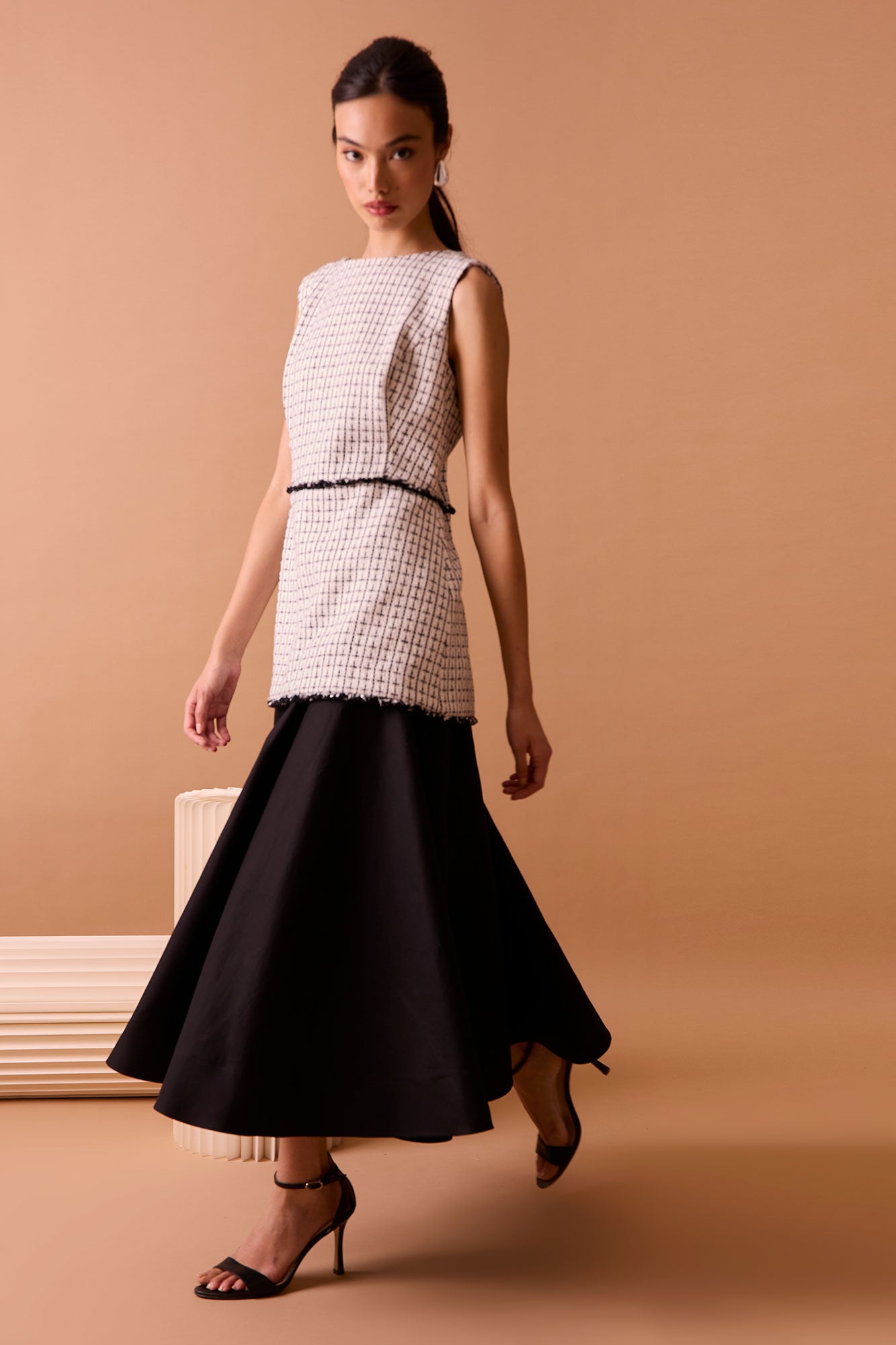 VESTIDO NENÚFAR BLANCO/NEGRO