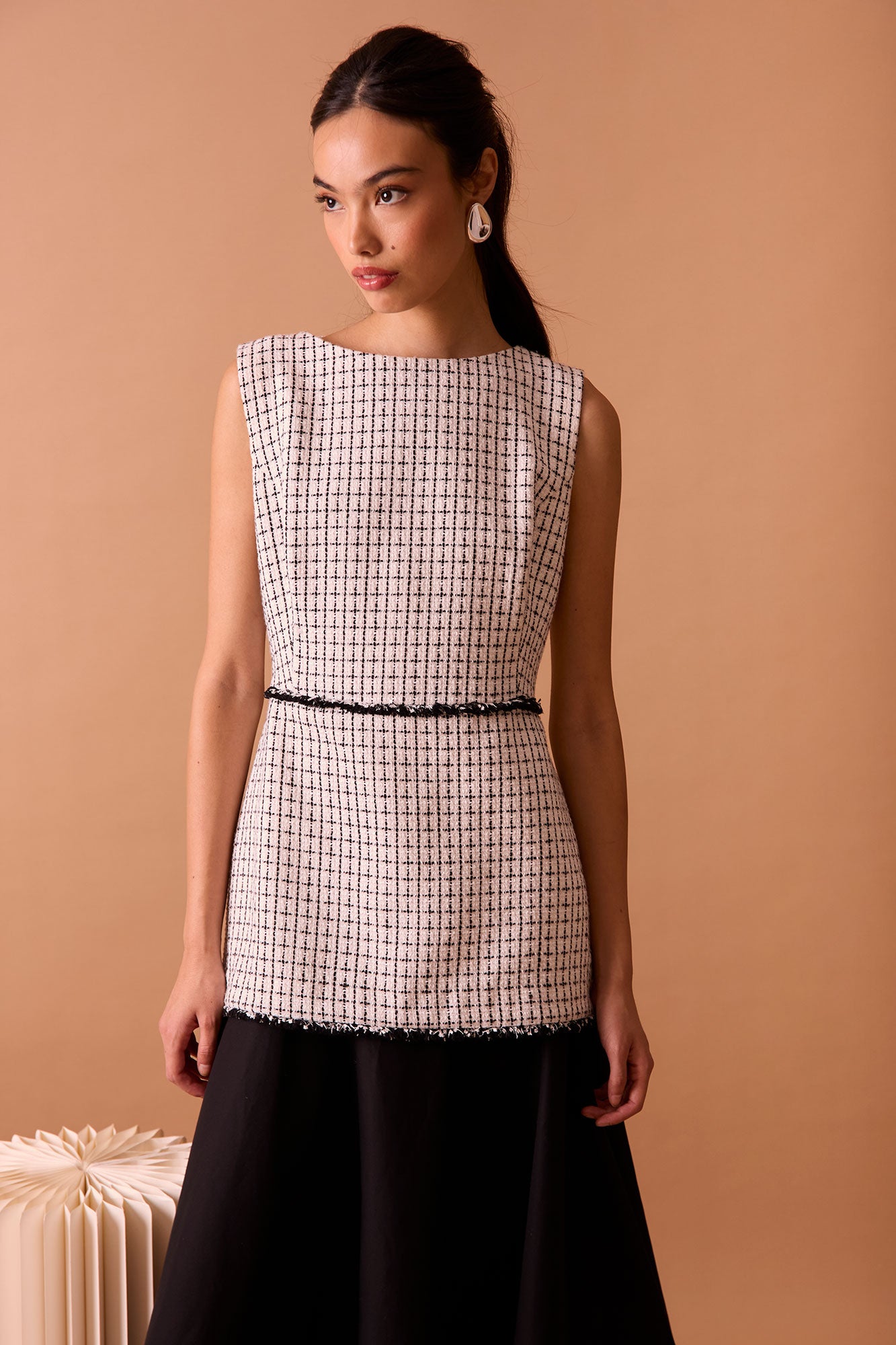 VESTIDO NENÚFAR BLANCO/NEGRO