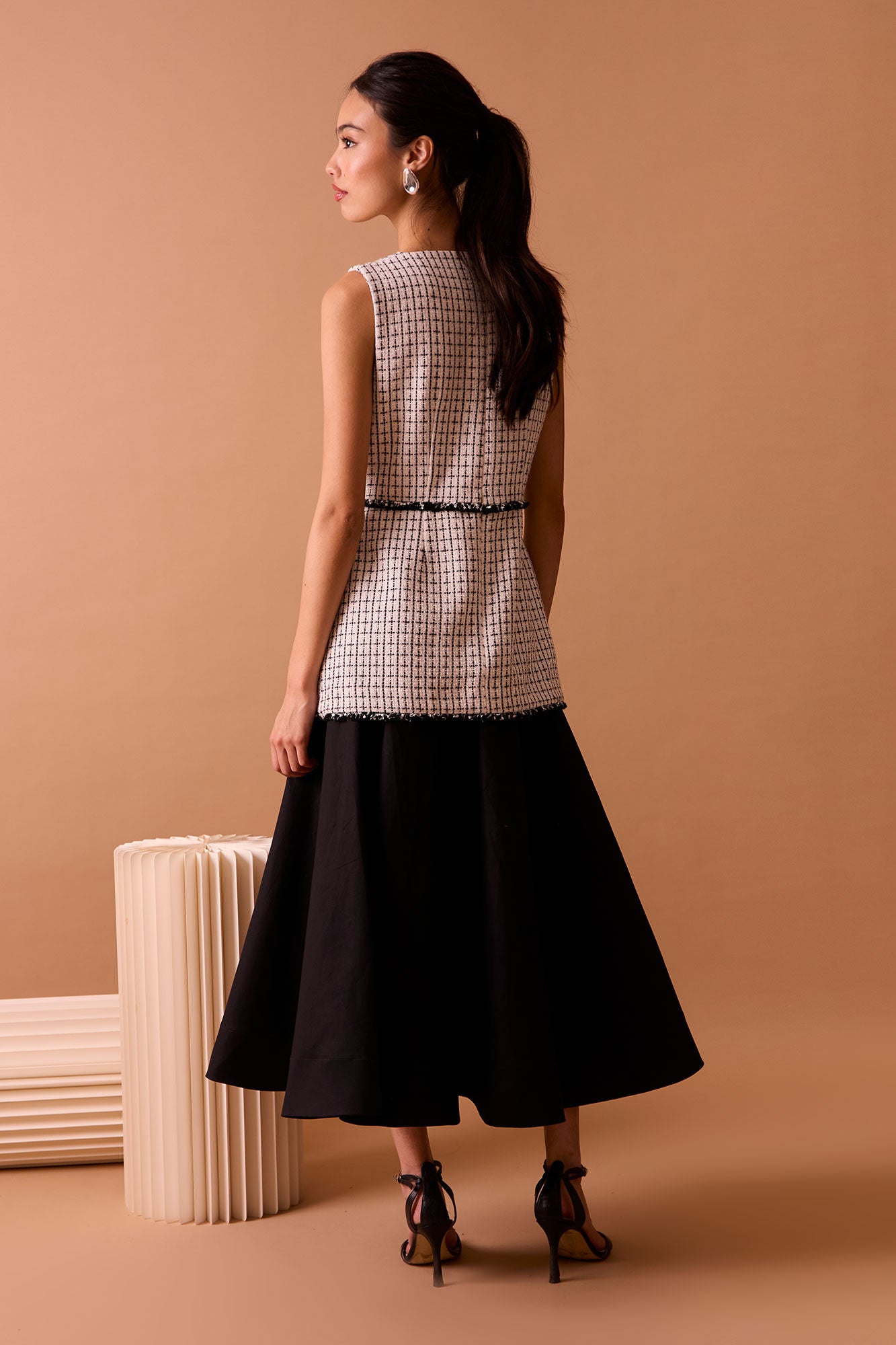 VESTIDO NENÚFAR BLANCO/NEGRO