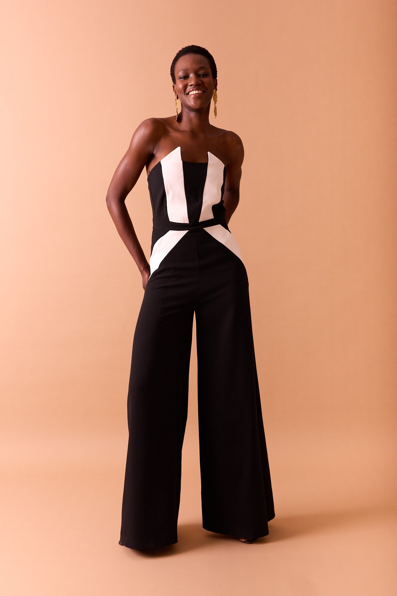 MANHATTAN JUMPSUIT BLACK/WHITE