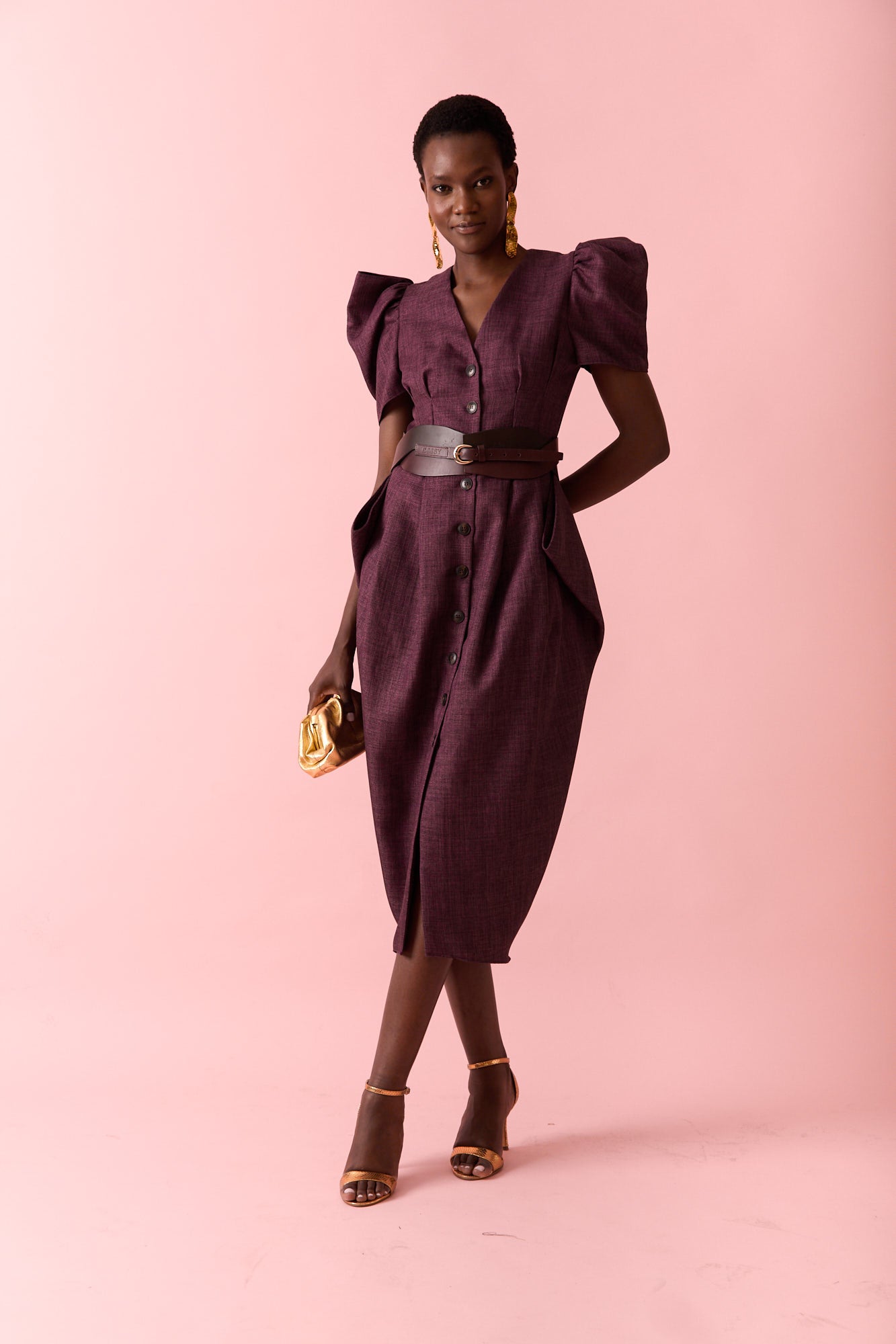 TRIANA EGGPLANT DRESS