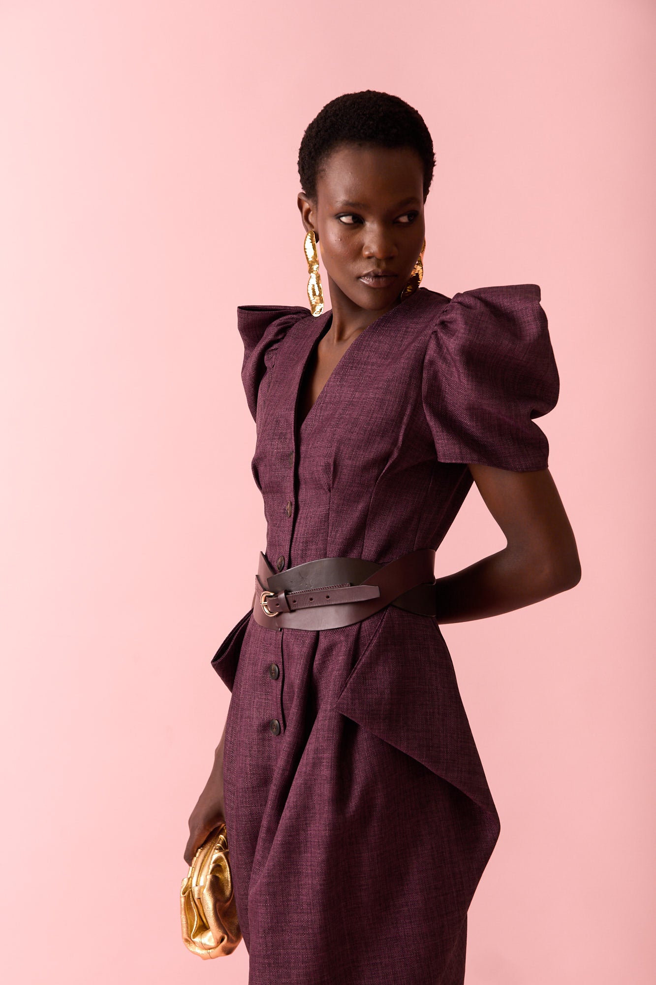 TRIANA EGGPLANT DRESS
