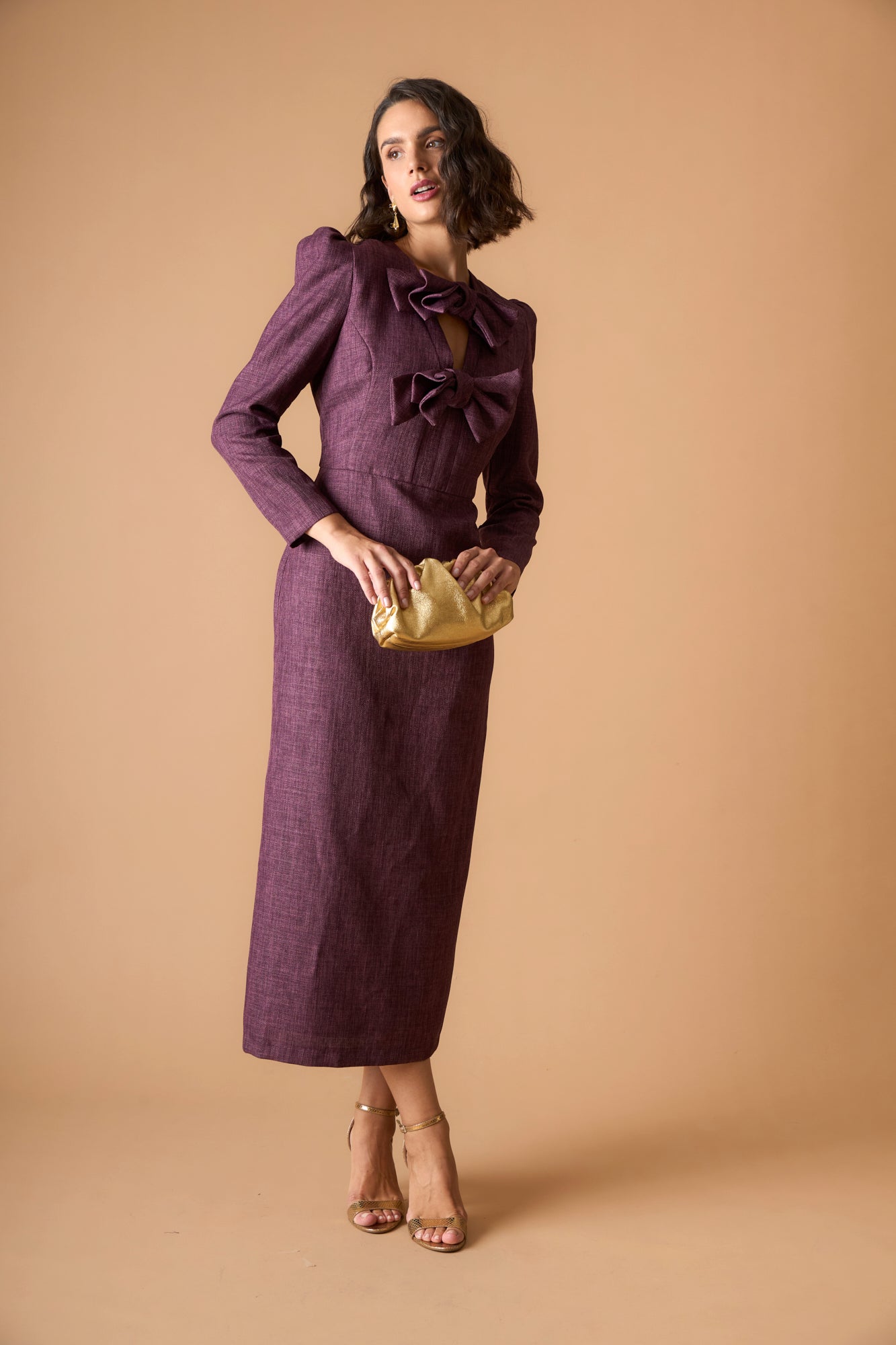 EGGPLANT YETTA DRESS