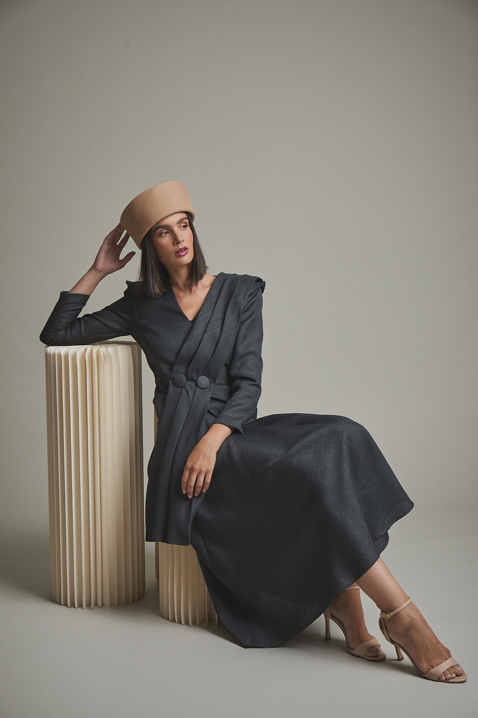 GREY HYDRANGEA DRESS