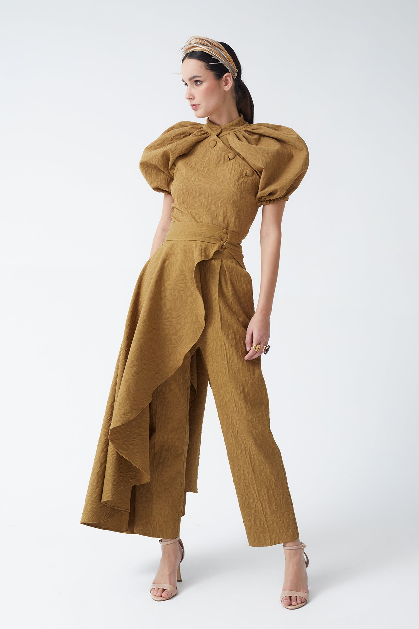 PANTALON À CADRE DORÉ