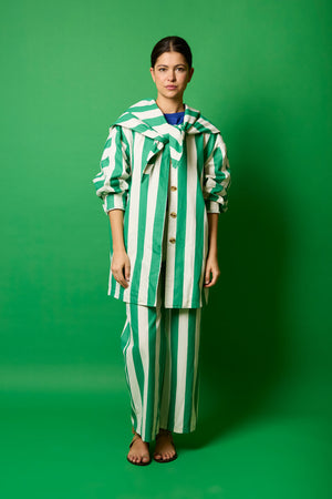 CHAQUETA SISTER40RAYAS VERDE 