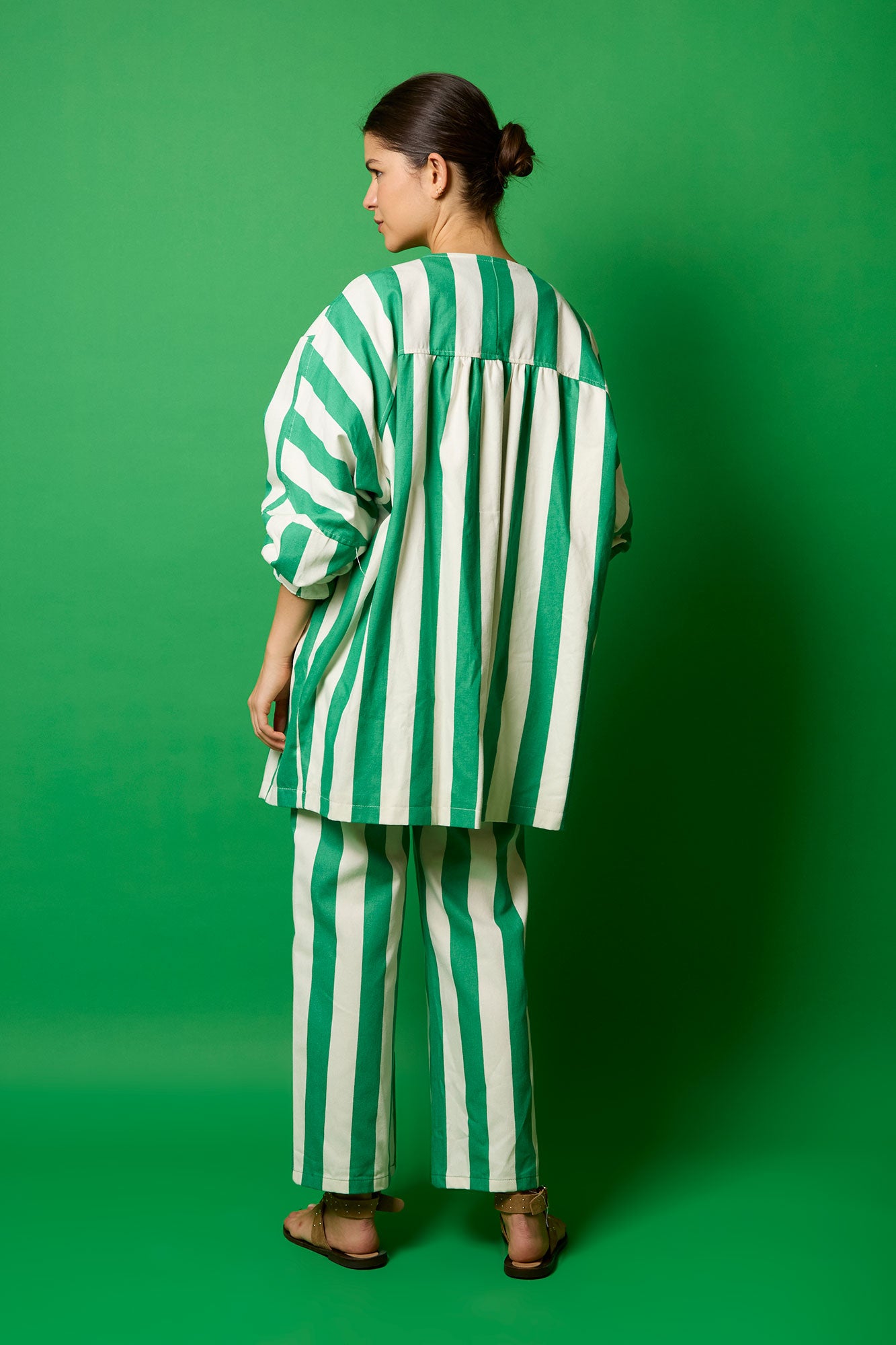CHAQUETA SISTER40RAYAS VERDE 