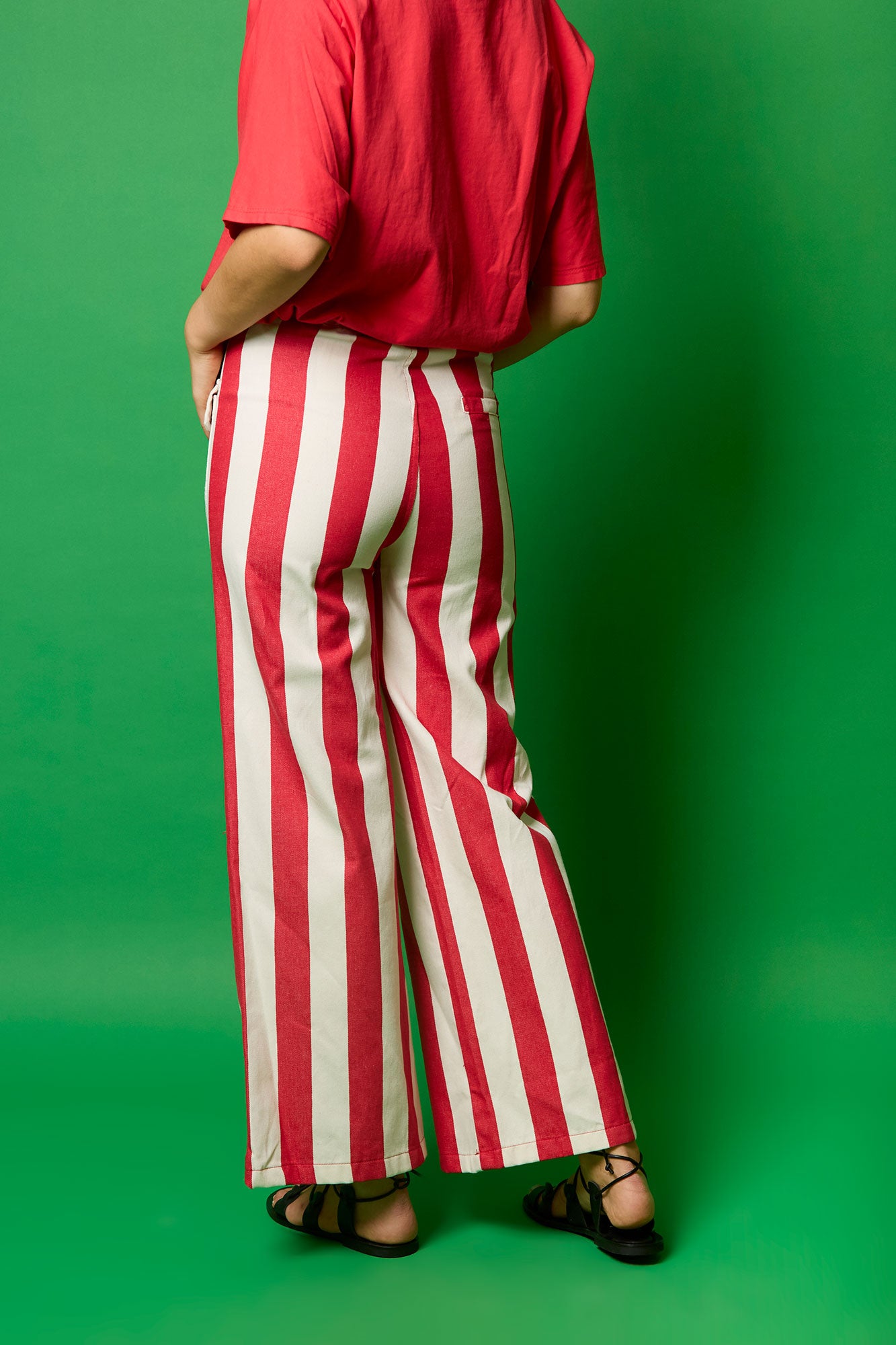 PANTALON SISTER39RAYAS ROJO 