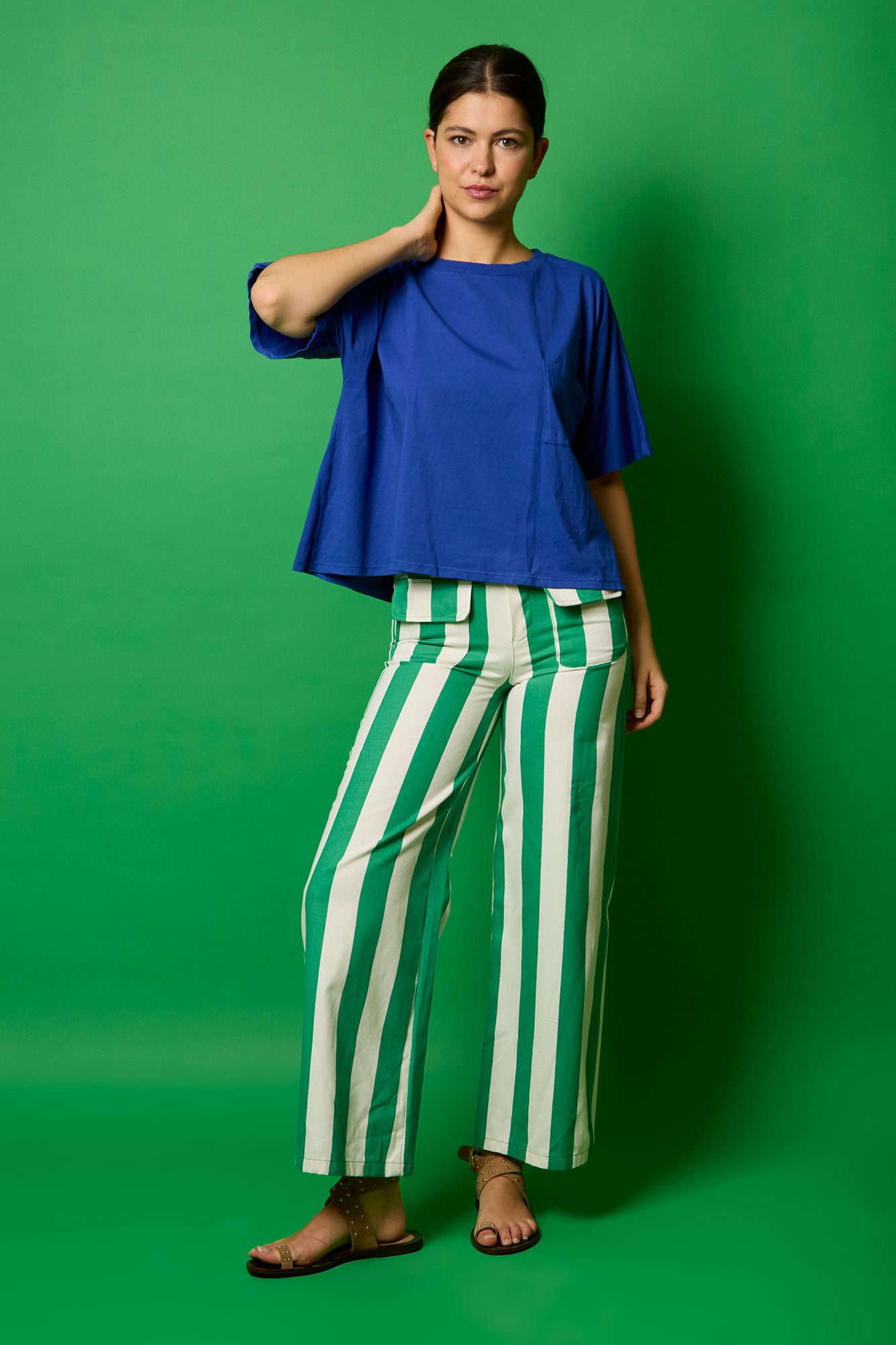 PANTALON SISTER39RAYAS VERDE 