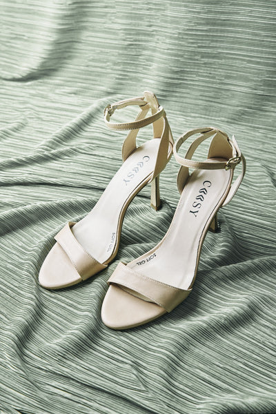 BEIGE LEATHER SANDALS