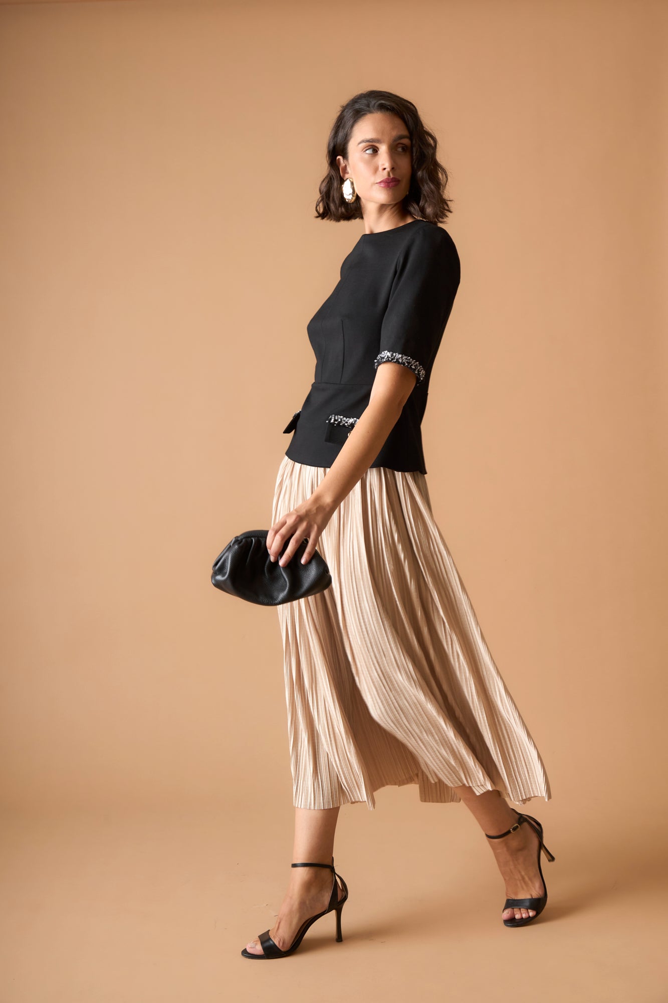 VESTIDO HADARANEGRO/BEIGE 