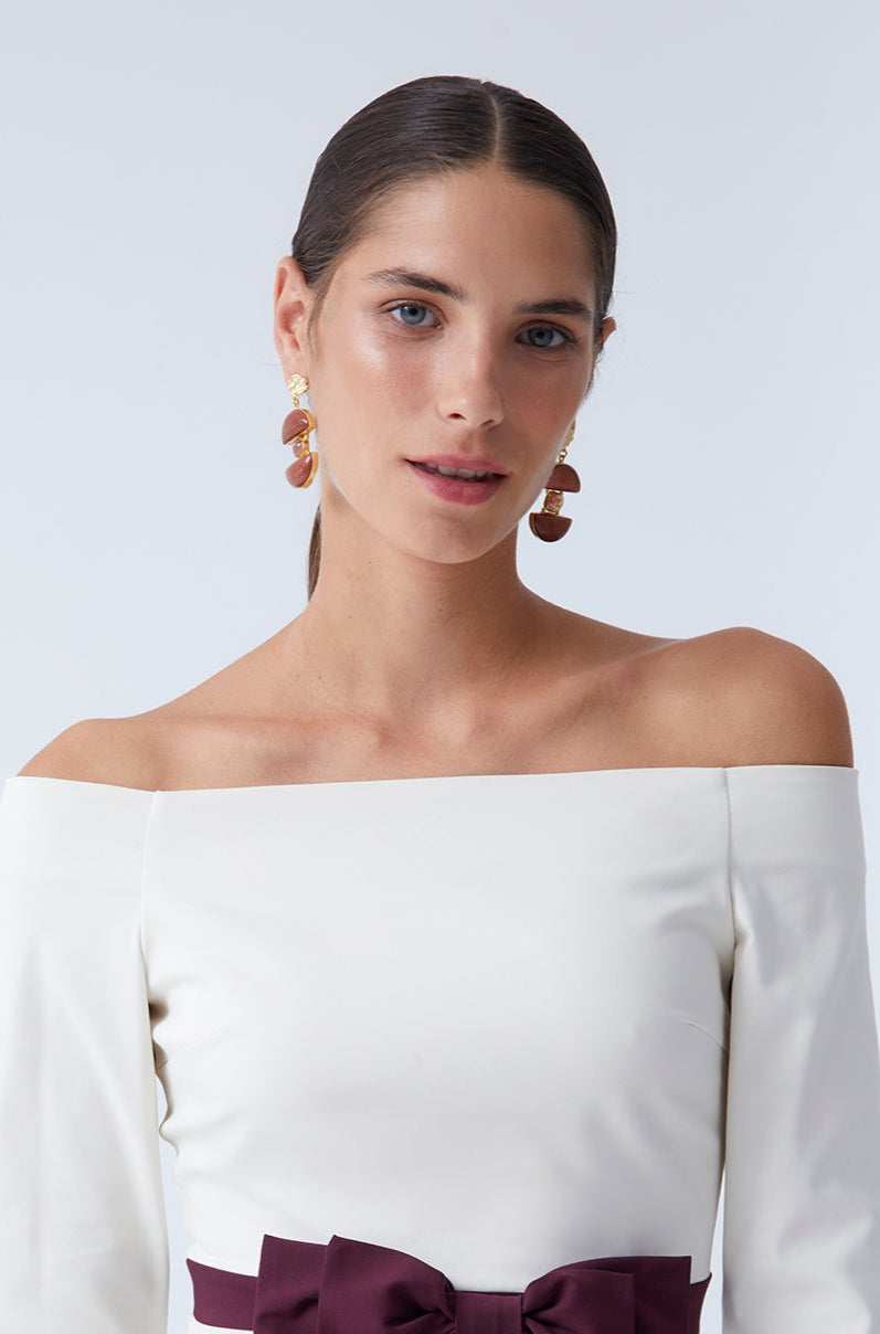 VESTIDO AMBERCRUDO/BURDEOS 