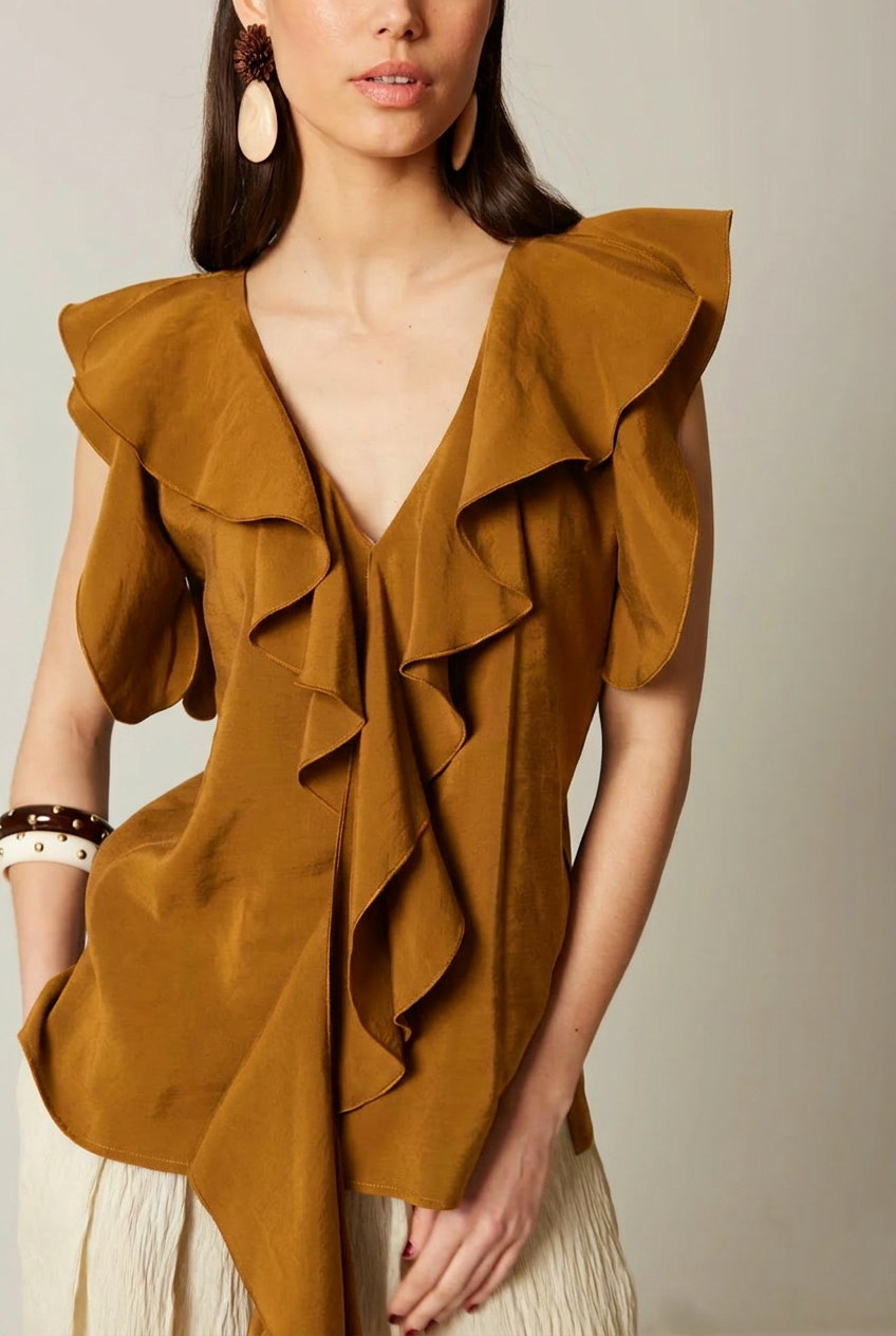 SANTIAGO OCHRE BLOUSE