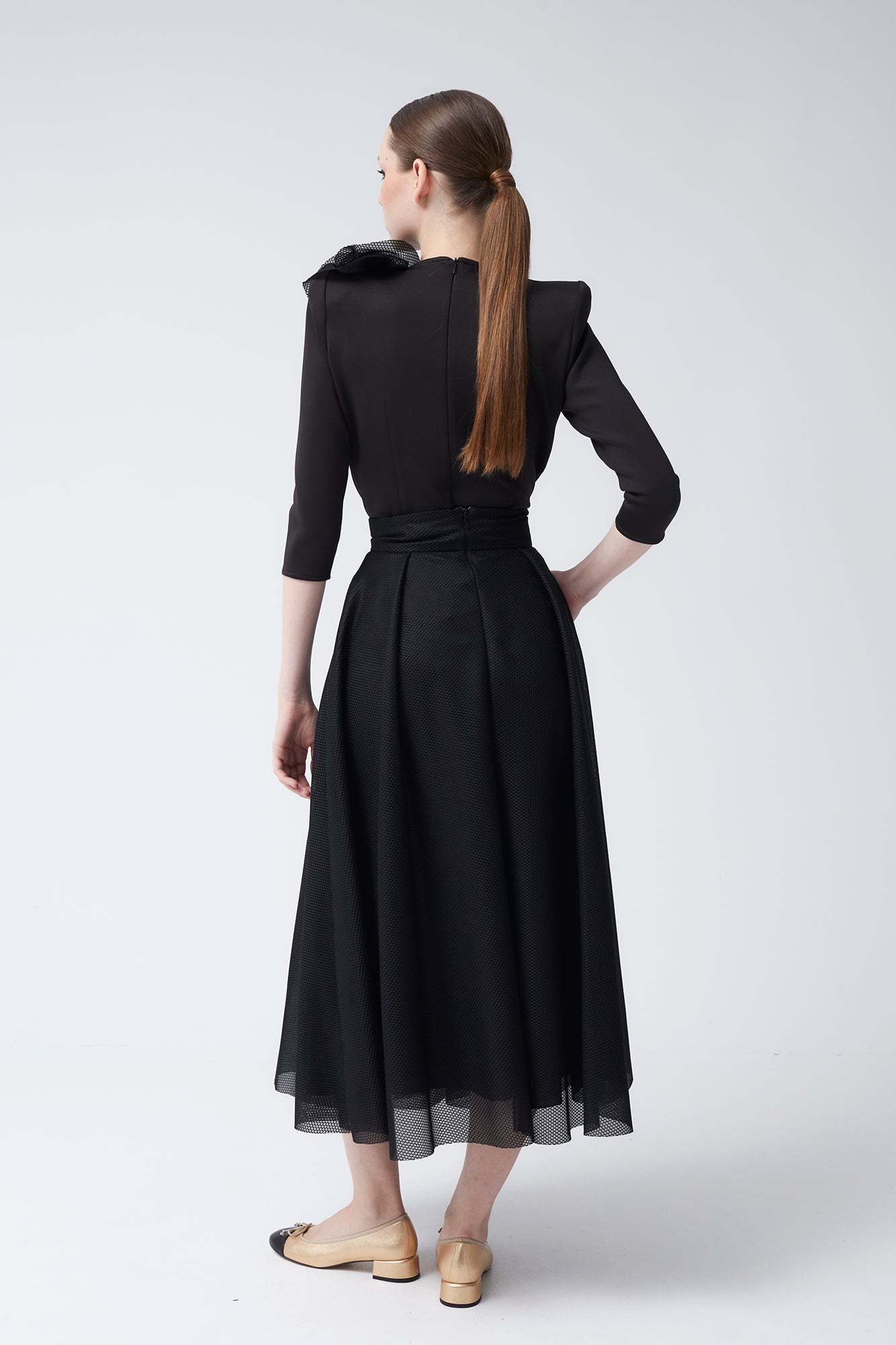 BODY FLOR CALADO NEGRO 