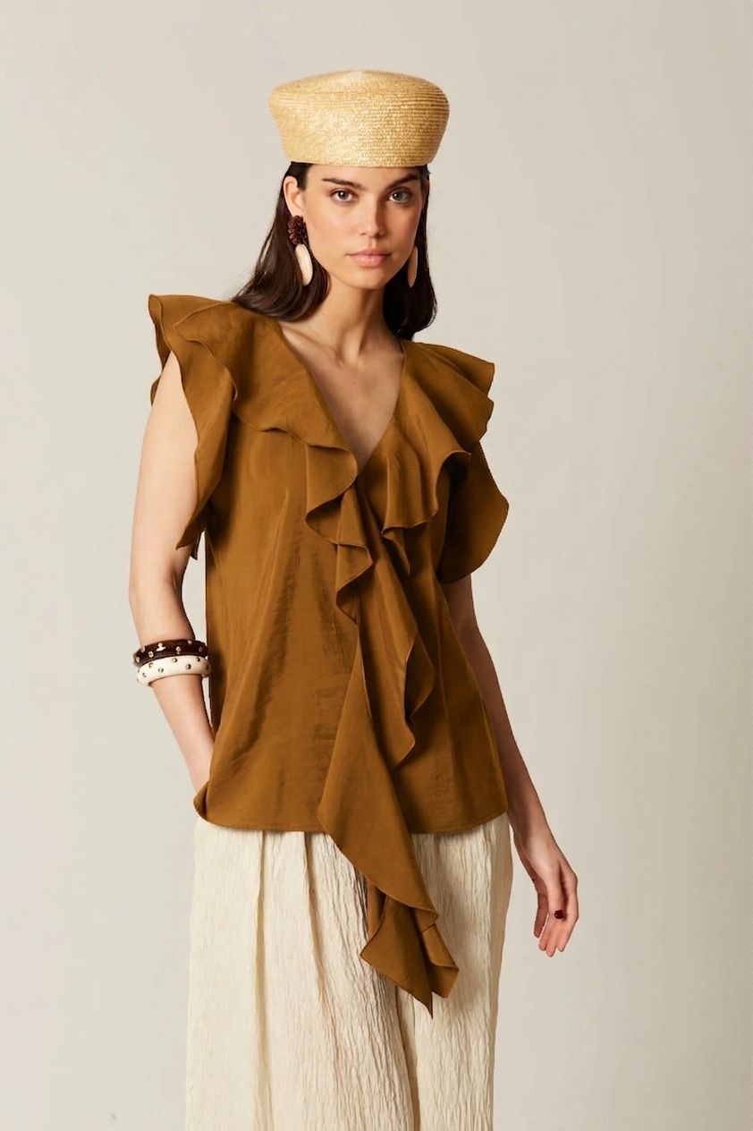 SANTIAGO OCHRE BLOUSE