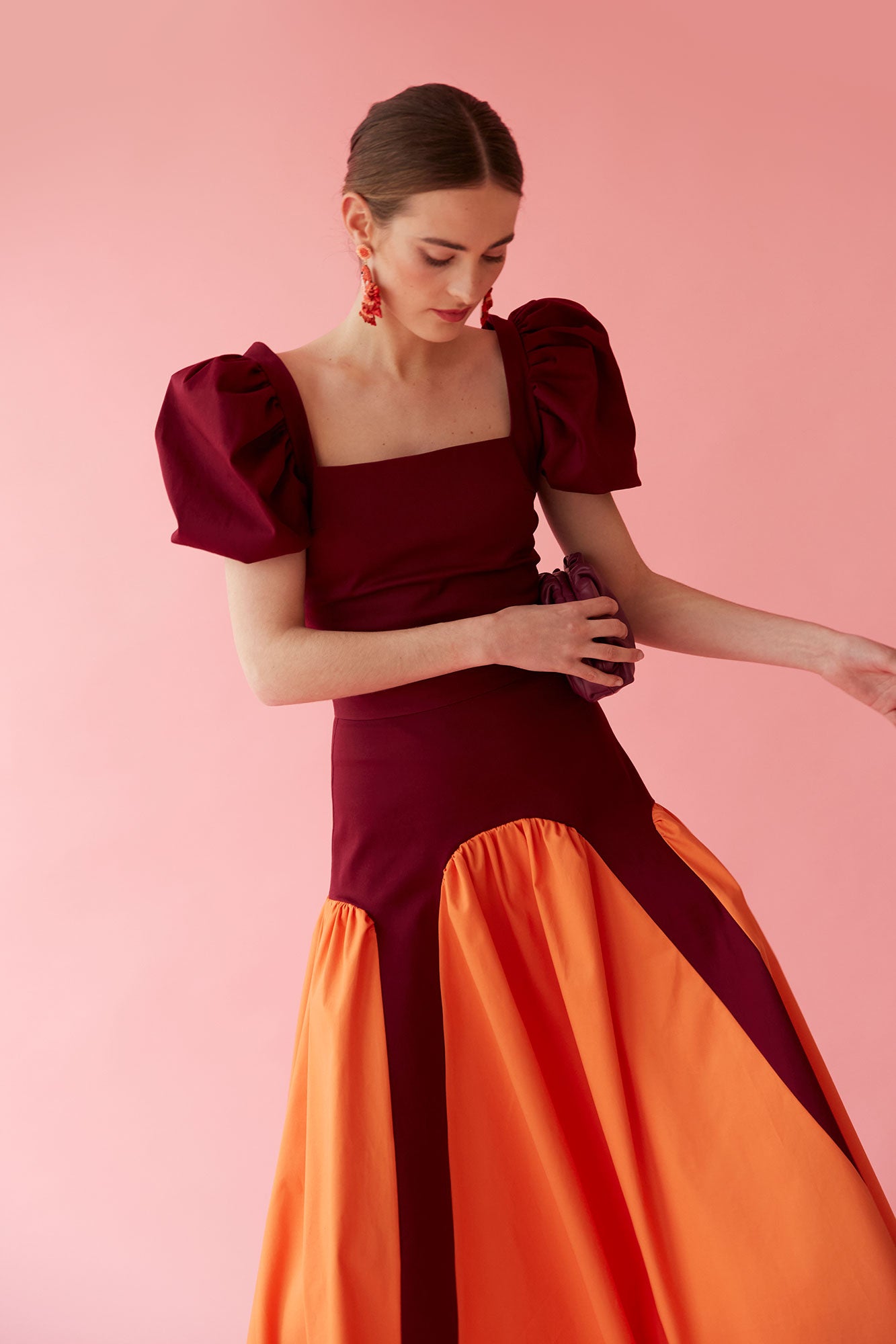 JUPE IRIS BORDEAUX