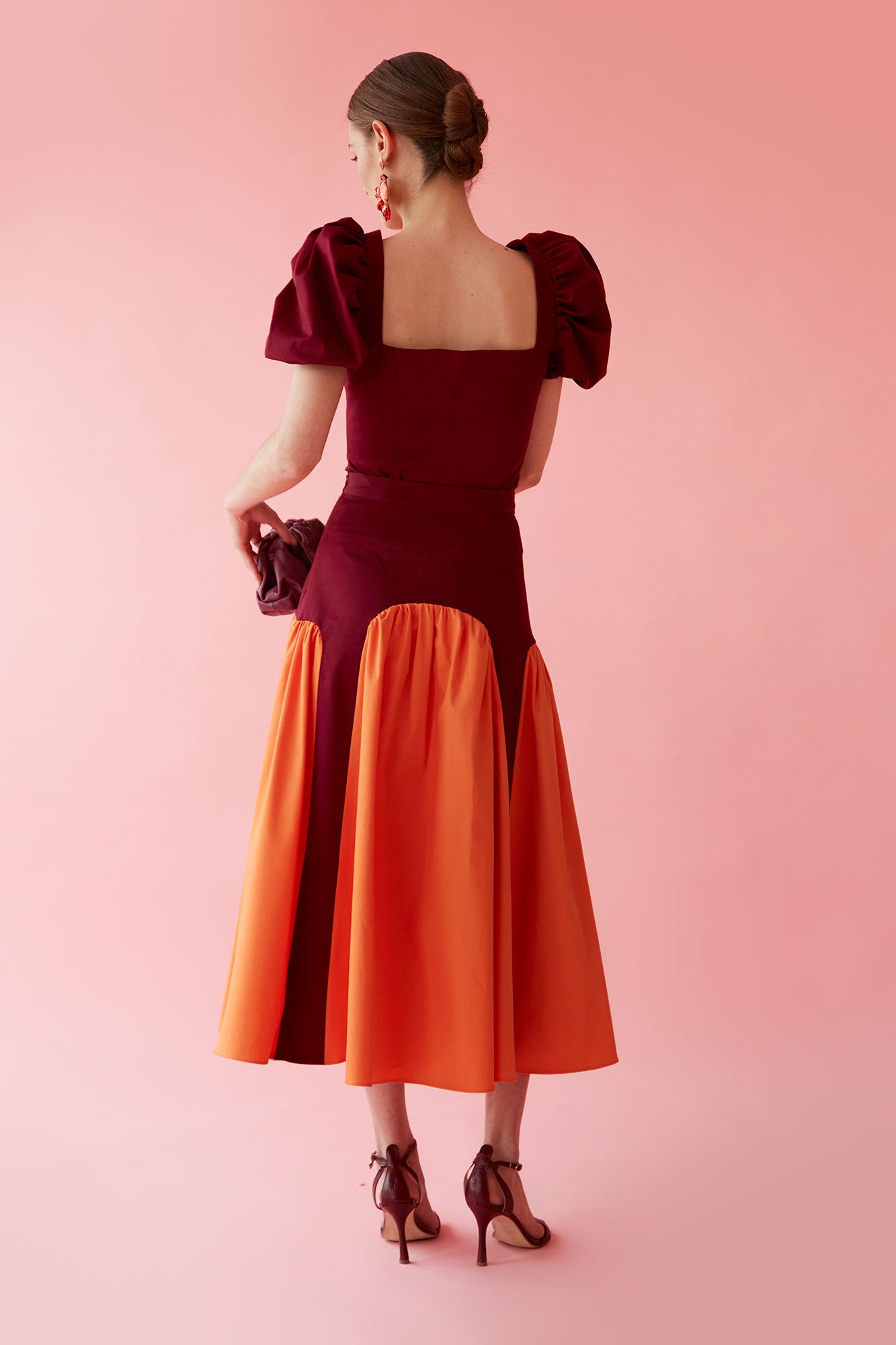JUPE IRIS BORDEAUX
