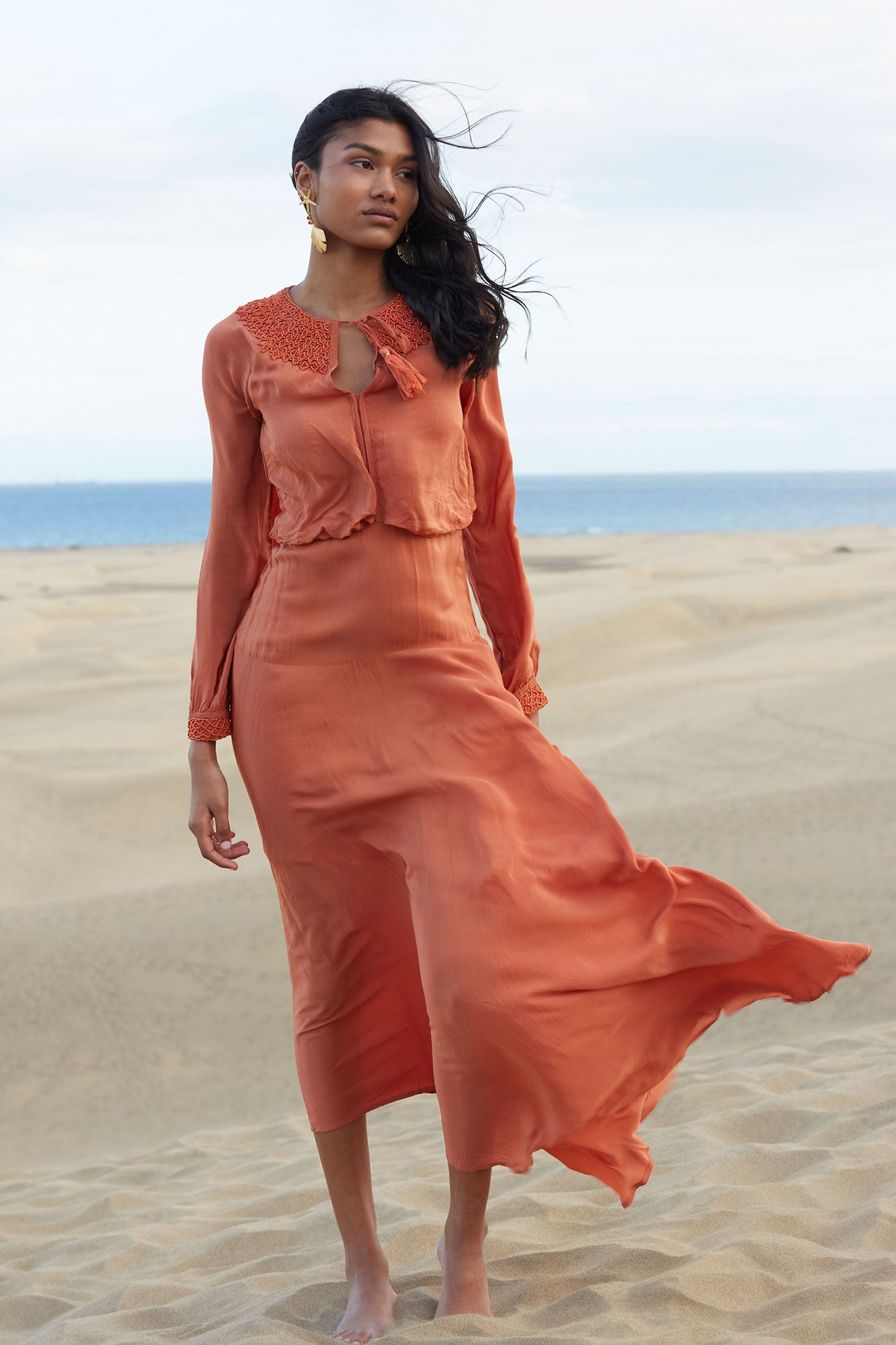 VESTIDO CORINA TERRACOTA