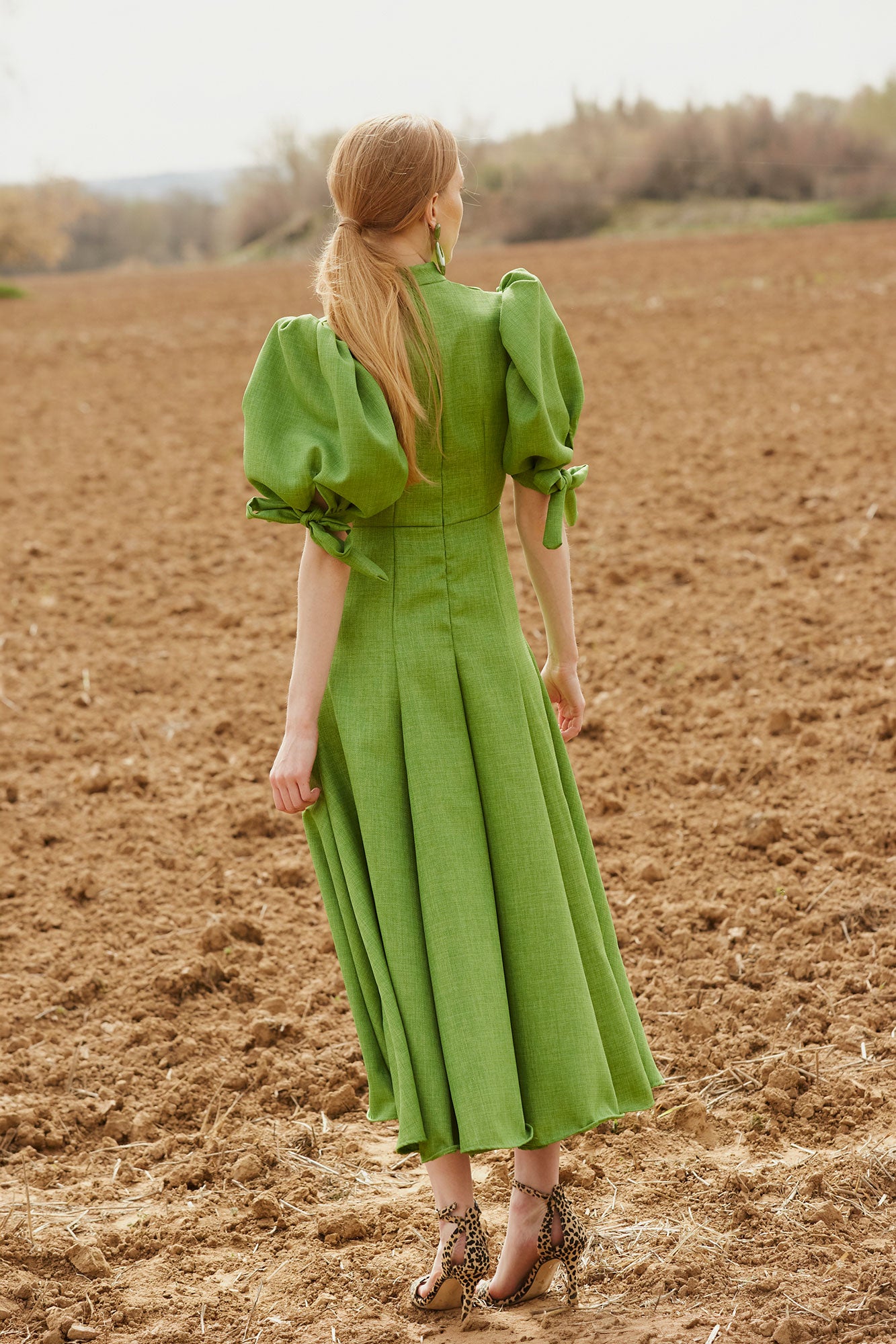 slim fit dress slacks Forest Green Sequin Puff Sleeve Mini Dress main image 1
