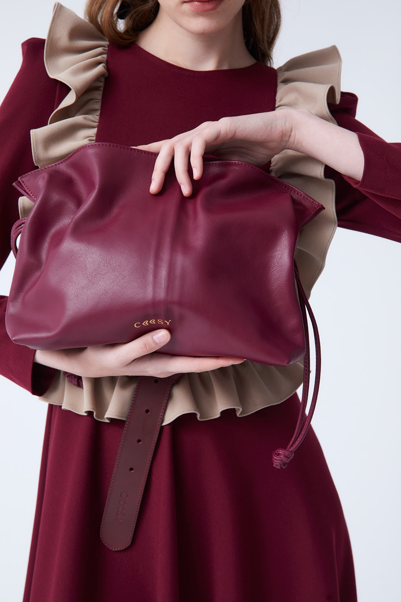 BURGUNDY SACK BAG