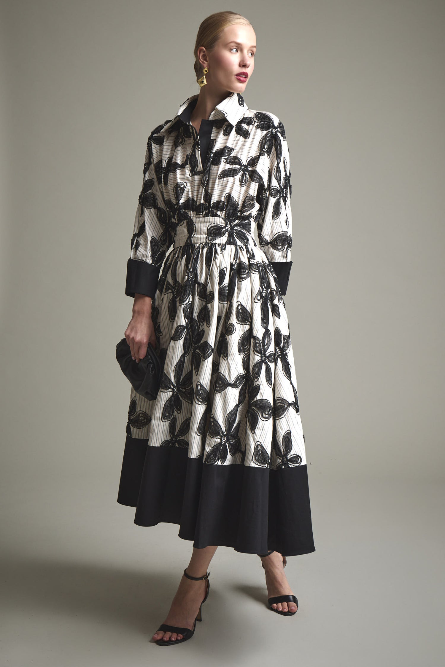 VESTIDO ELEVIA CRUDO/NEGRO